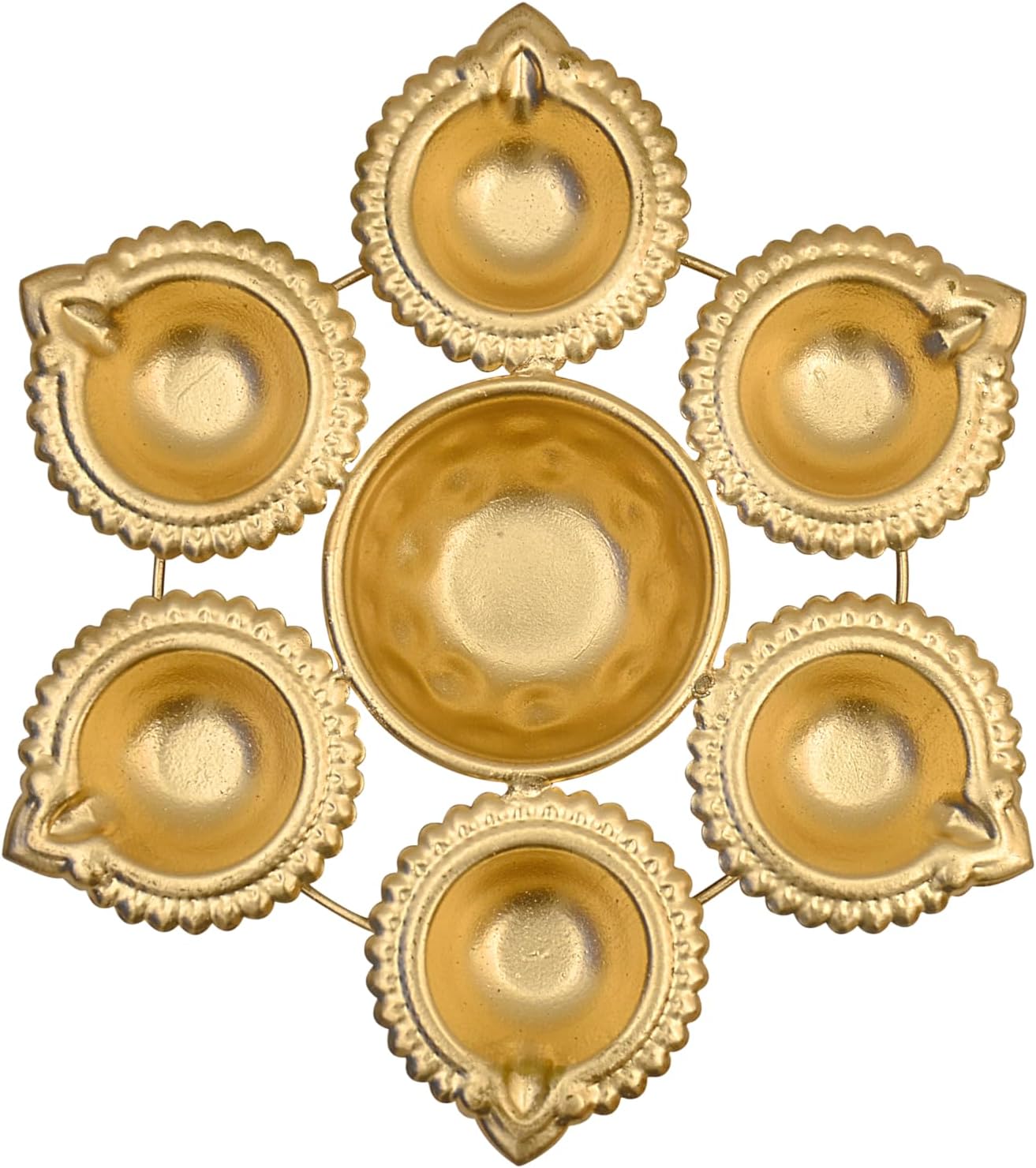 DIGGY ARTS Gold Diya Shape Urli Bowl 7 Inches
