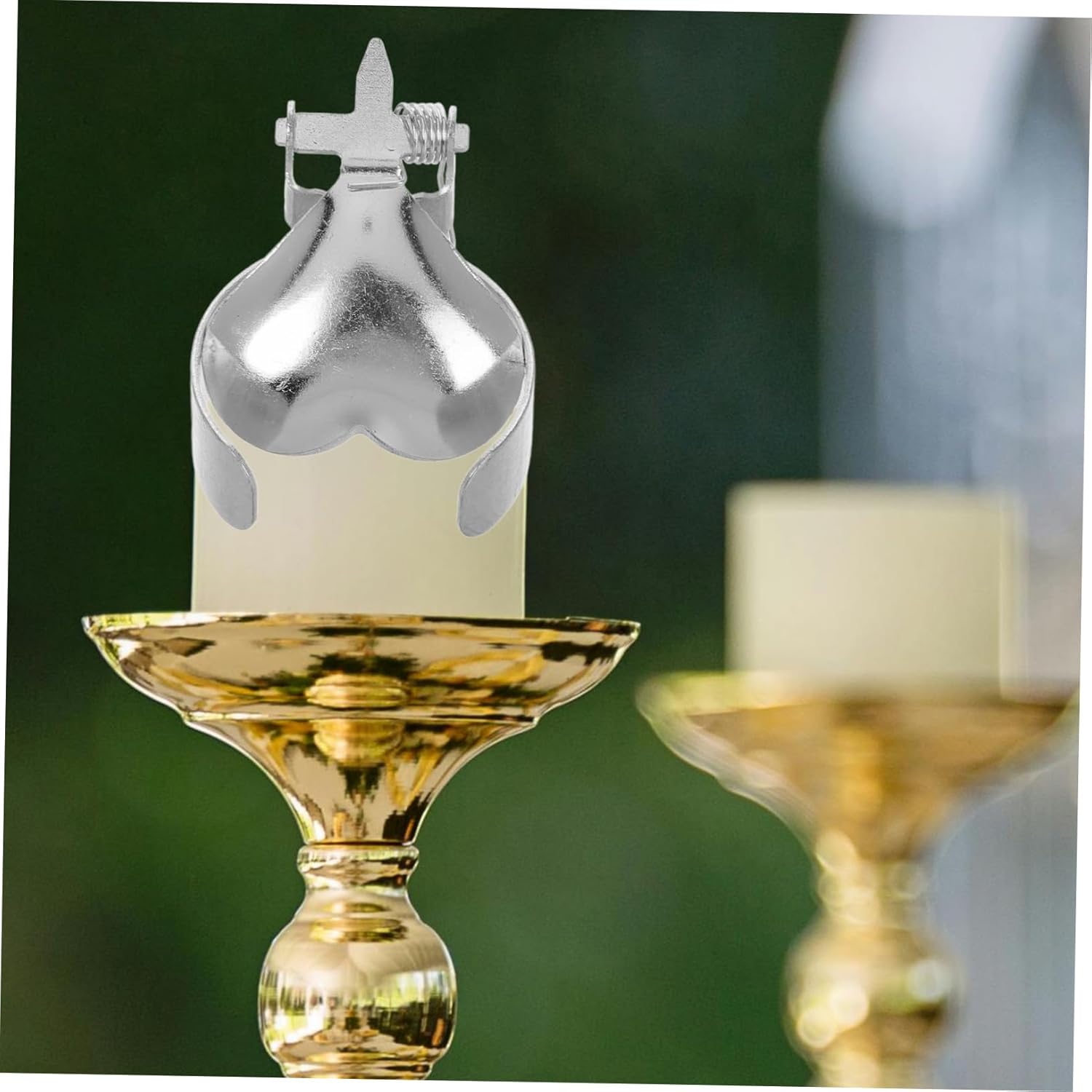 Heart-Shaped Metal Candle Snuffer Tray 2pc