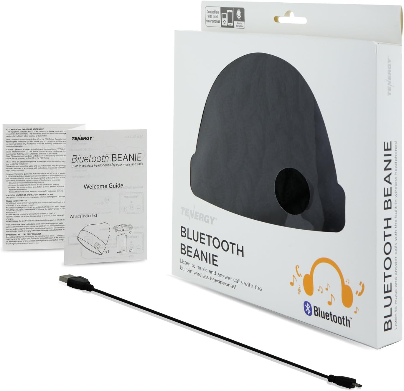Tenergy Bluetooth Beanie with Speakers and Mic