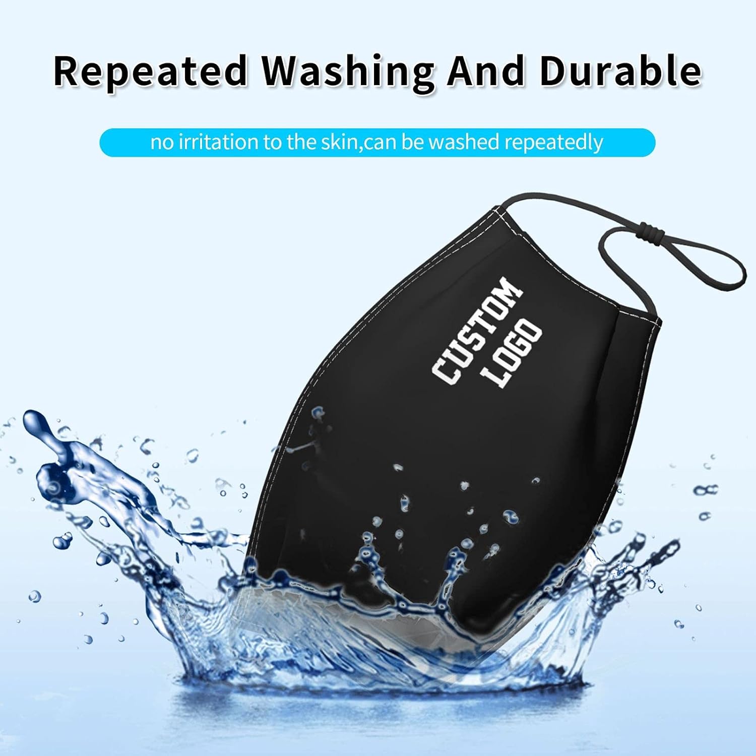Custom Reusable Cloth Mask with Photo Text Logo