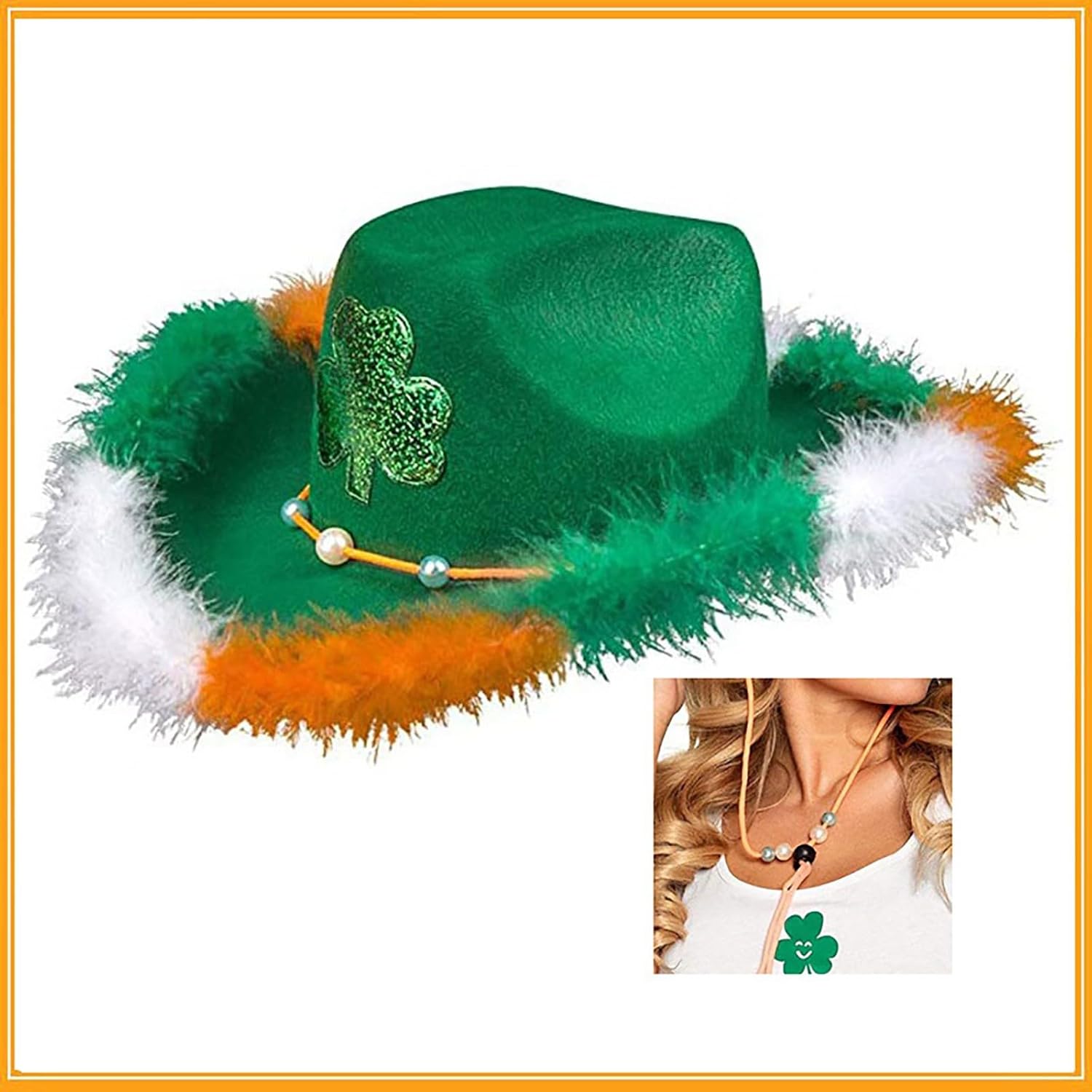 St Patricks Day Cowboy Hat Green Wide Brimmed 1
