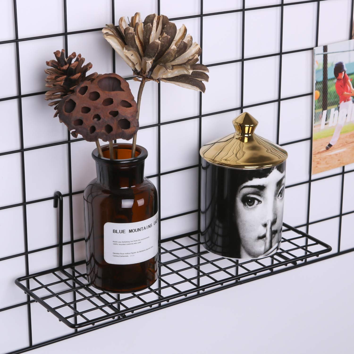 Kaforise Wall Hanging Shelf for Grid Panel Black