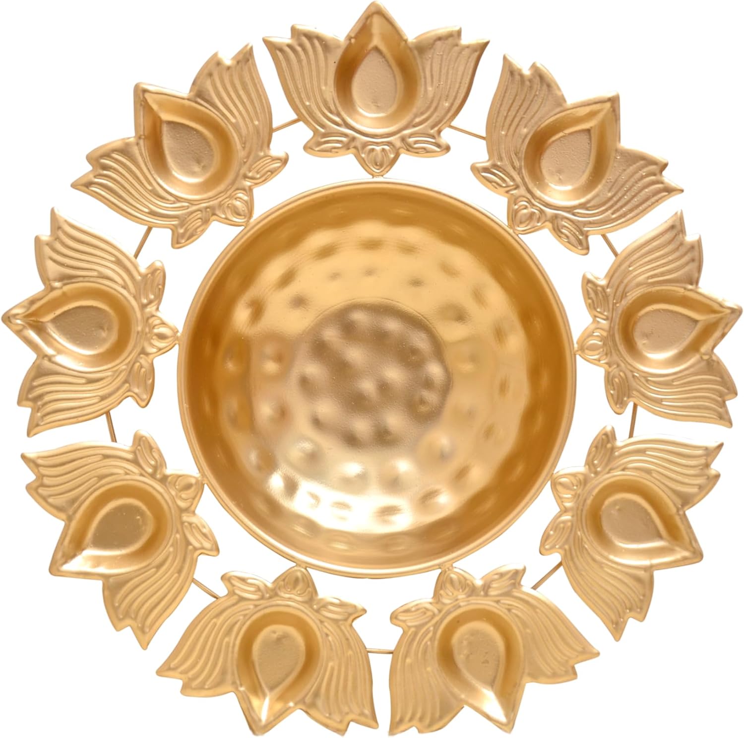 Handcrafted Brass Lotus Diya Urli 12 Inch Decorative Bowl