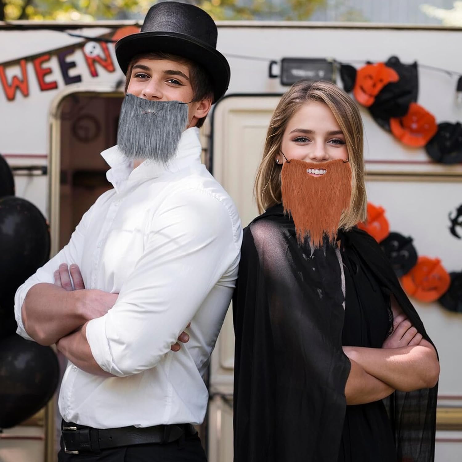 10 Pcs Fake Beards Funny Realistic Beards for Men
