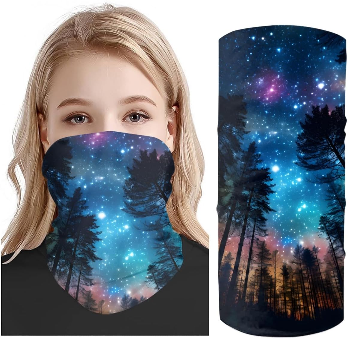 GLUDEAR Multifunctional Galaxy Print Balaclava Set