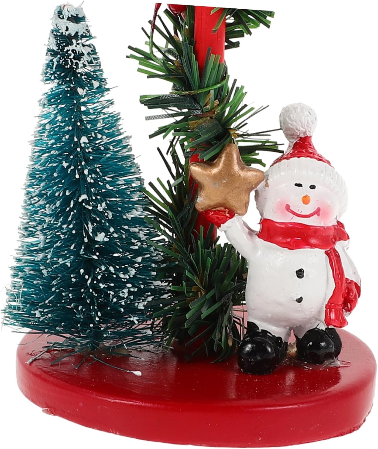 VINTORKY Cute Retro Snowman Candle Holder