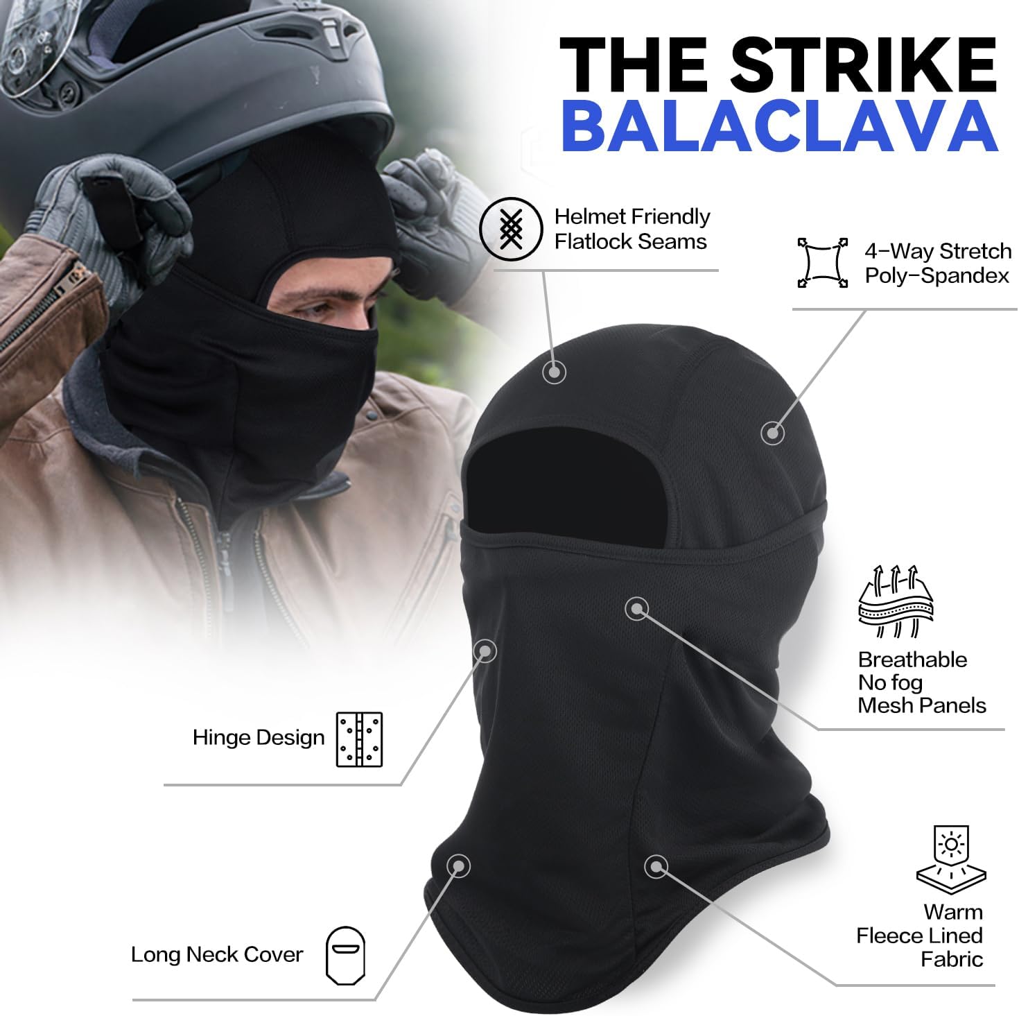 3 Pack Balaclava Ski Masks - UPF 50 Windproof Winter Face Cover