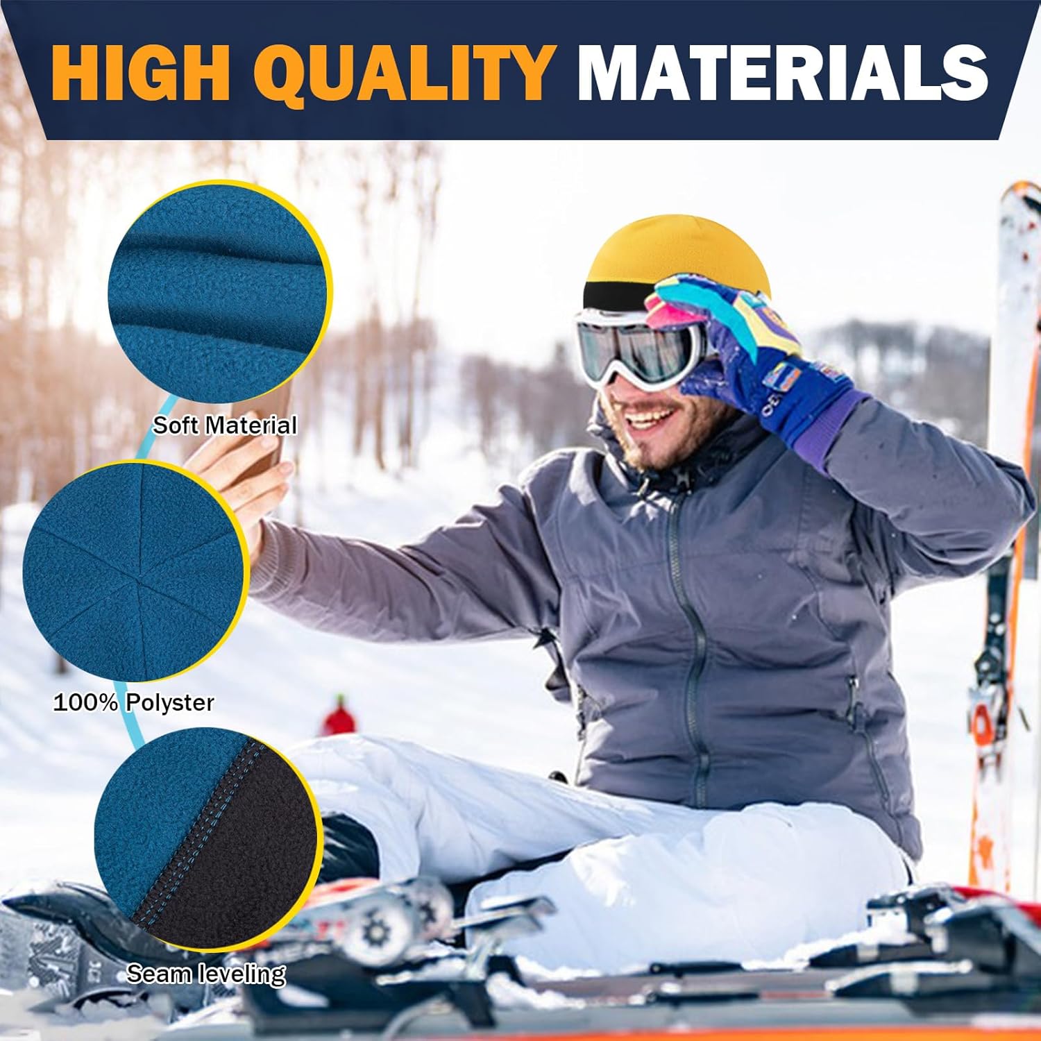 LILLBJORNEN 4-Piece Fleece Watch Cap Winter Warm Skull Beanie