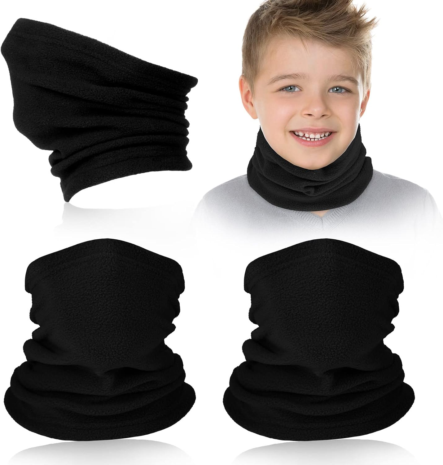 JenPen 4-Piece Kids Winter Fleece Neck Gaiters