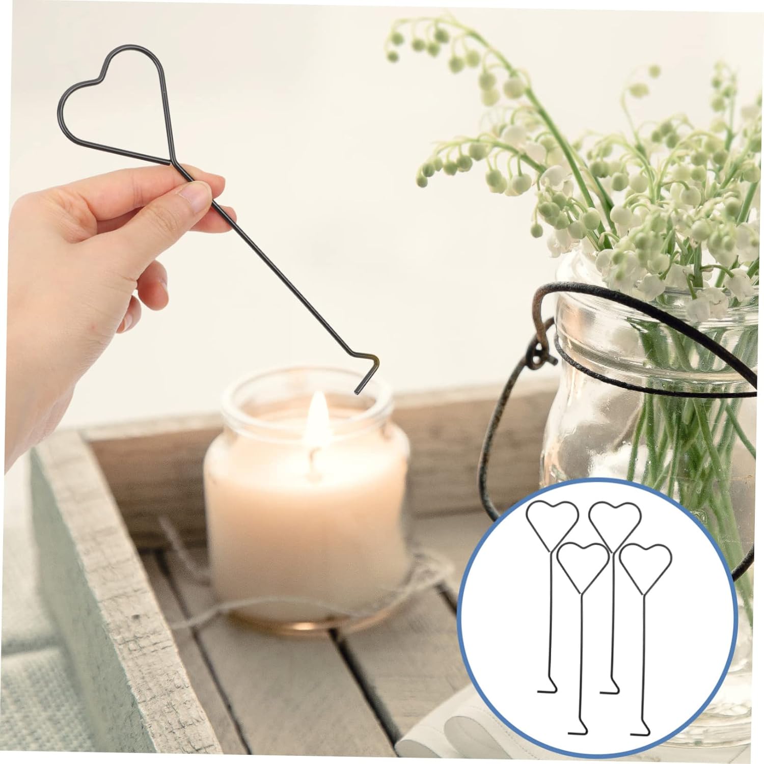 Alipis Heart-Shaped Candle Wick Trimmer Hook