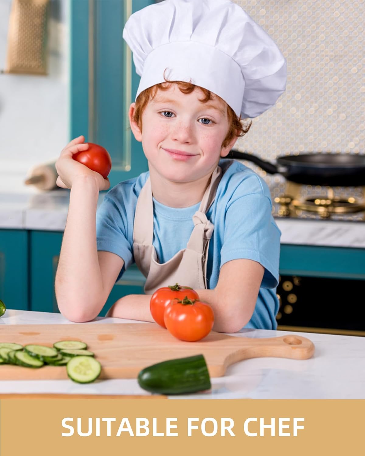 Xeoxarel Kids Chef Hat Adjustable Elastic 1