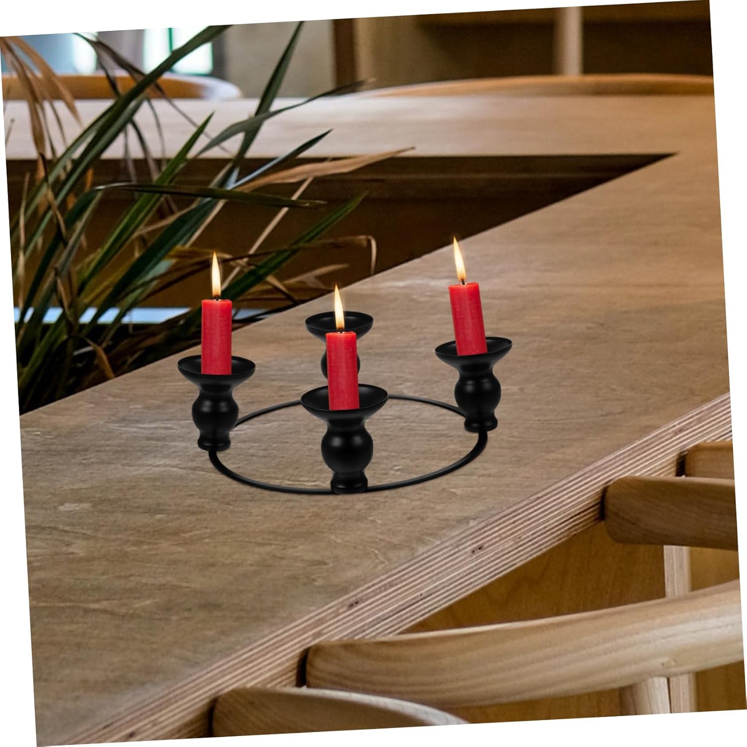 Iron Black Christmas Candle Holder Ring 1