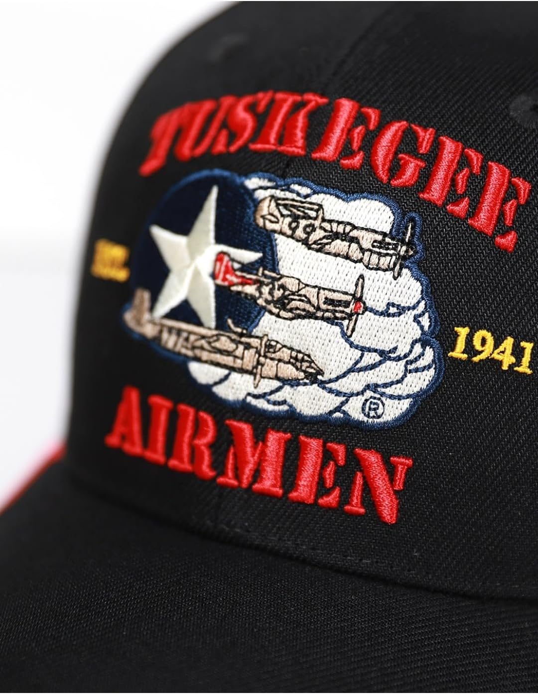 Big Boy Tuskegee Airmen S164 Mens Black Cap - Adjustable