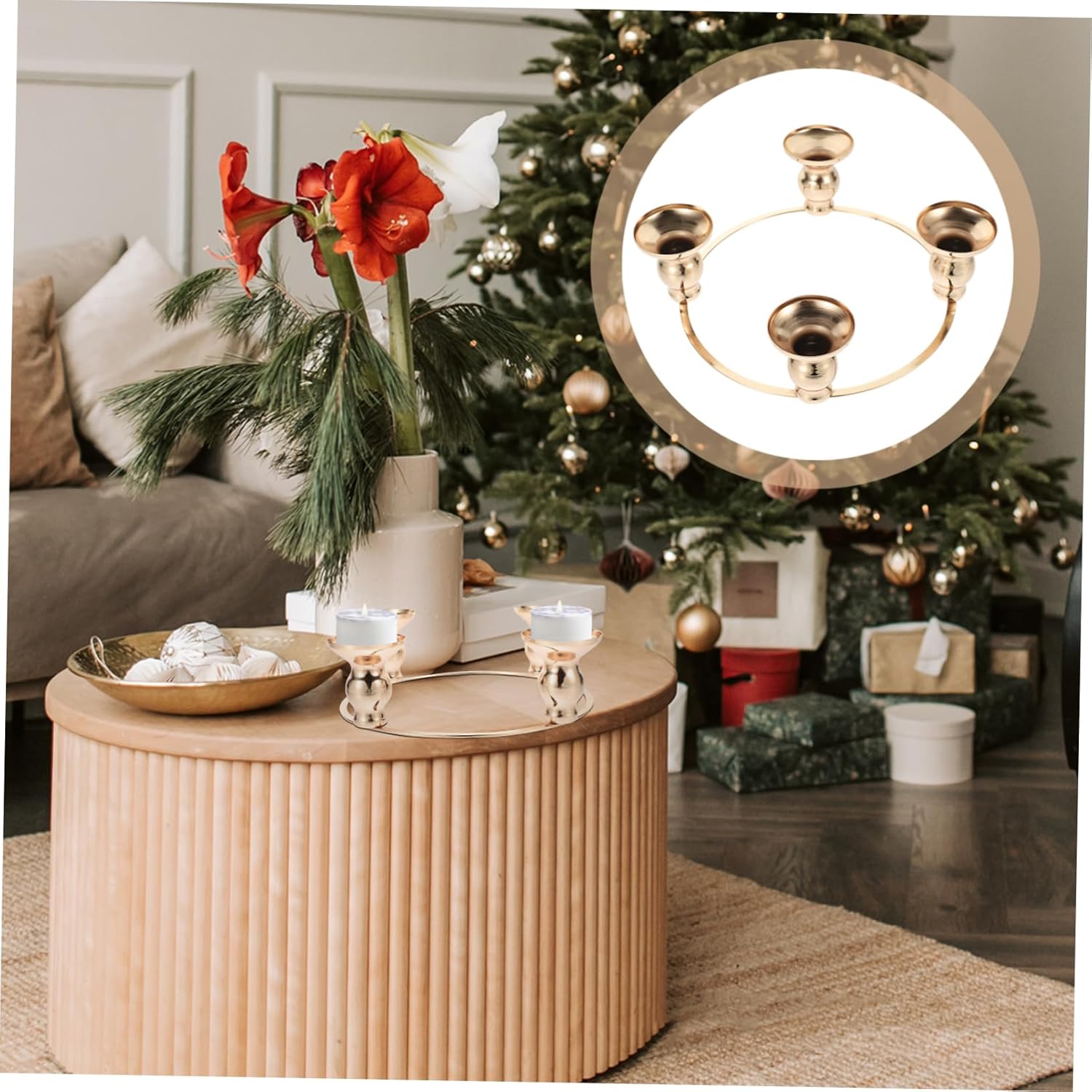 Ciieeo Advent Candle Ring Wreath Holder 1