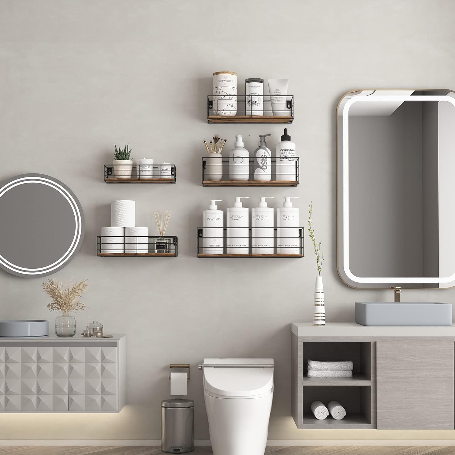 CRUGLA Floating Wall Shelves Set of 5