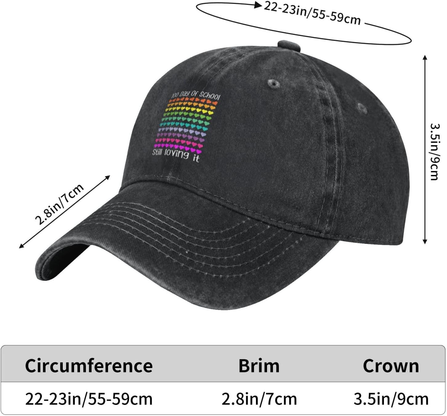 100 Day of School Still Loving It Baseball Cap for Women Men