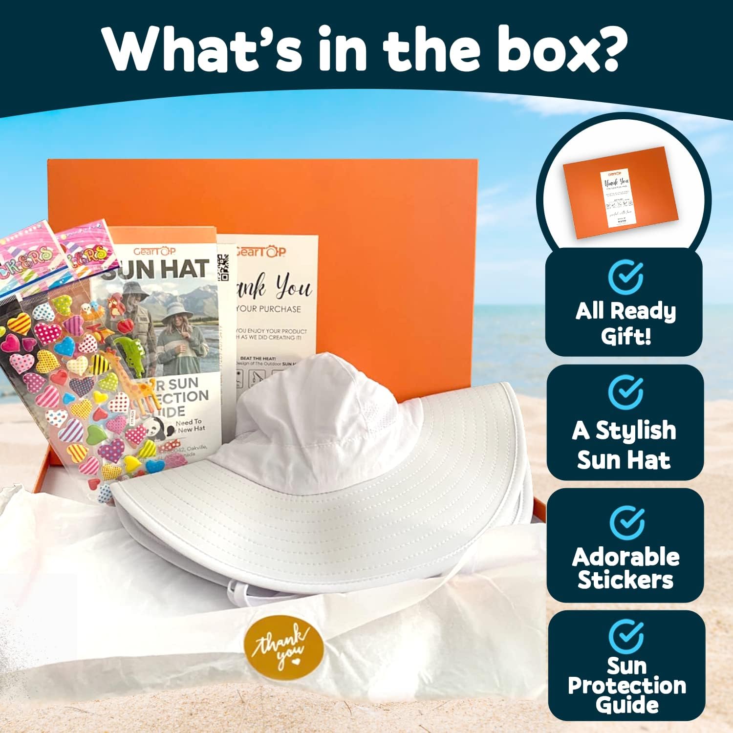 GearTOP Kids Sun Hat with UV Protection 2T-8 1