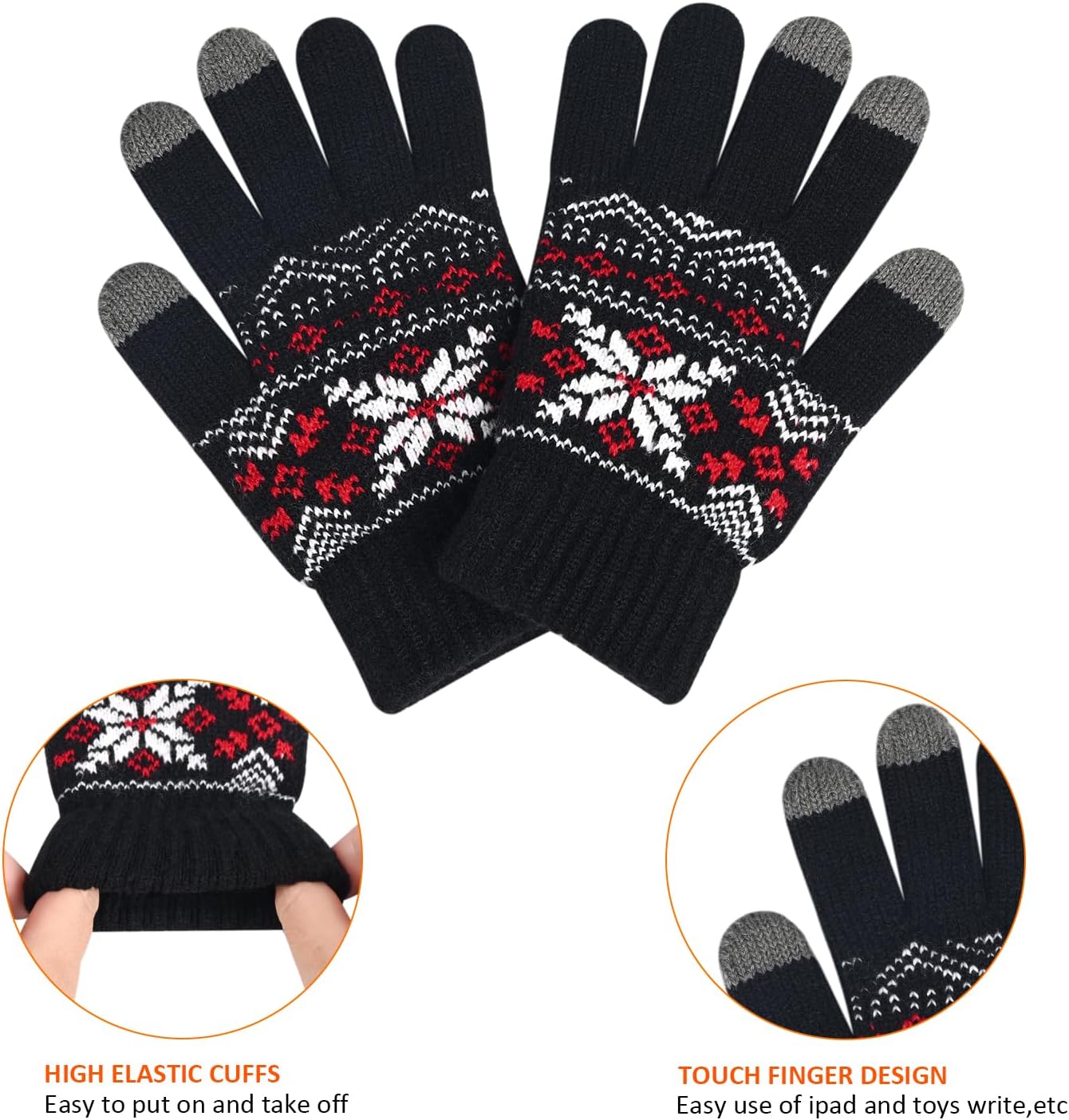 DANMY Kids Winter Knit Beanie Scarf Gloves Set