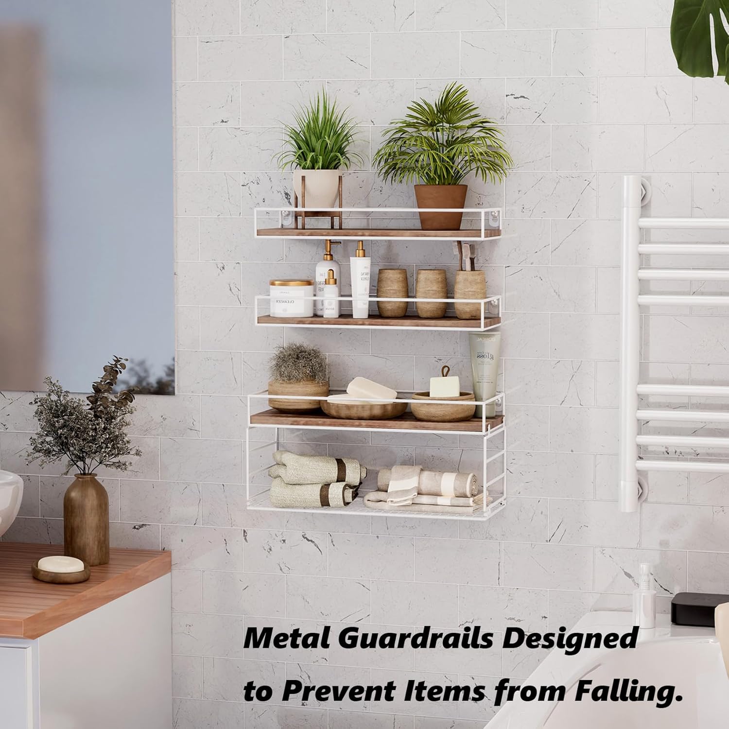 Wall Mounted Bathroom Shelves Over Toilet Set of 3