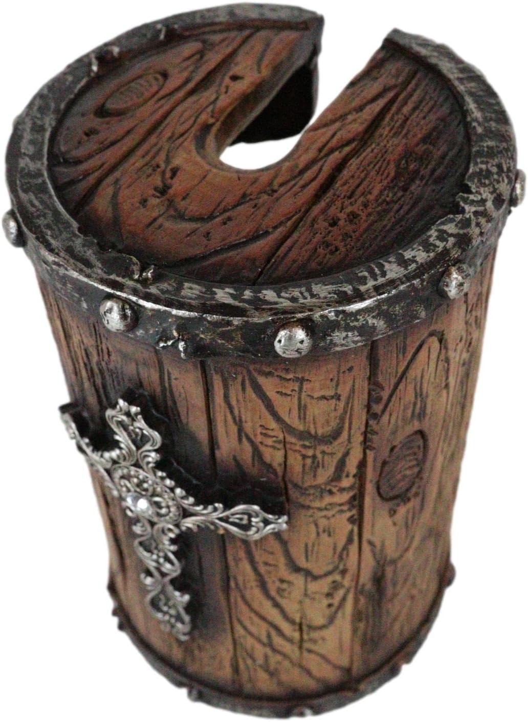 Ebros Gift Rustic Western Scroll Art Toilet Brush Set