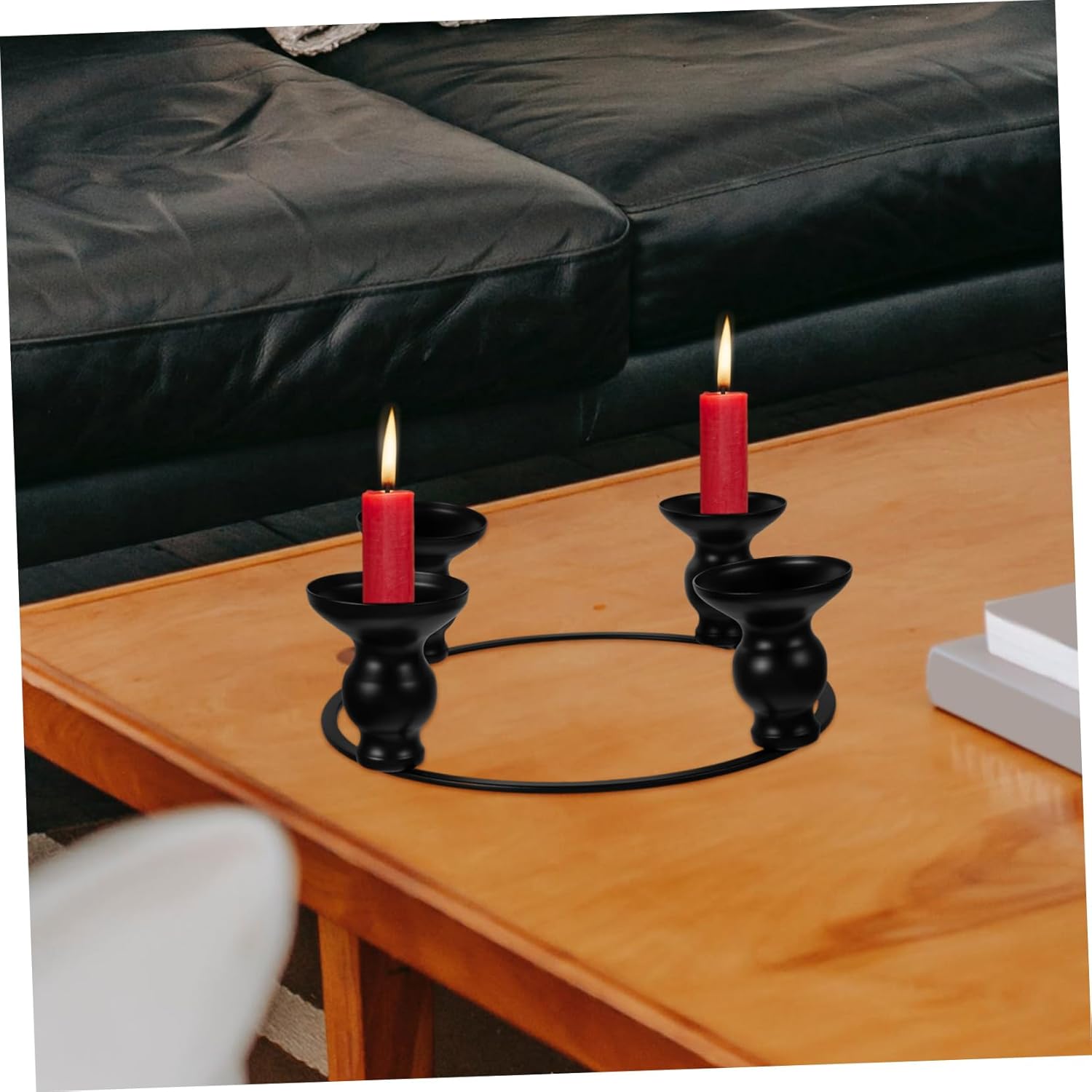 PRETYZOOM Wrought Iron Candle Holder Ring