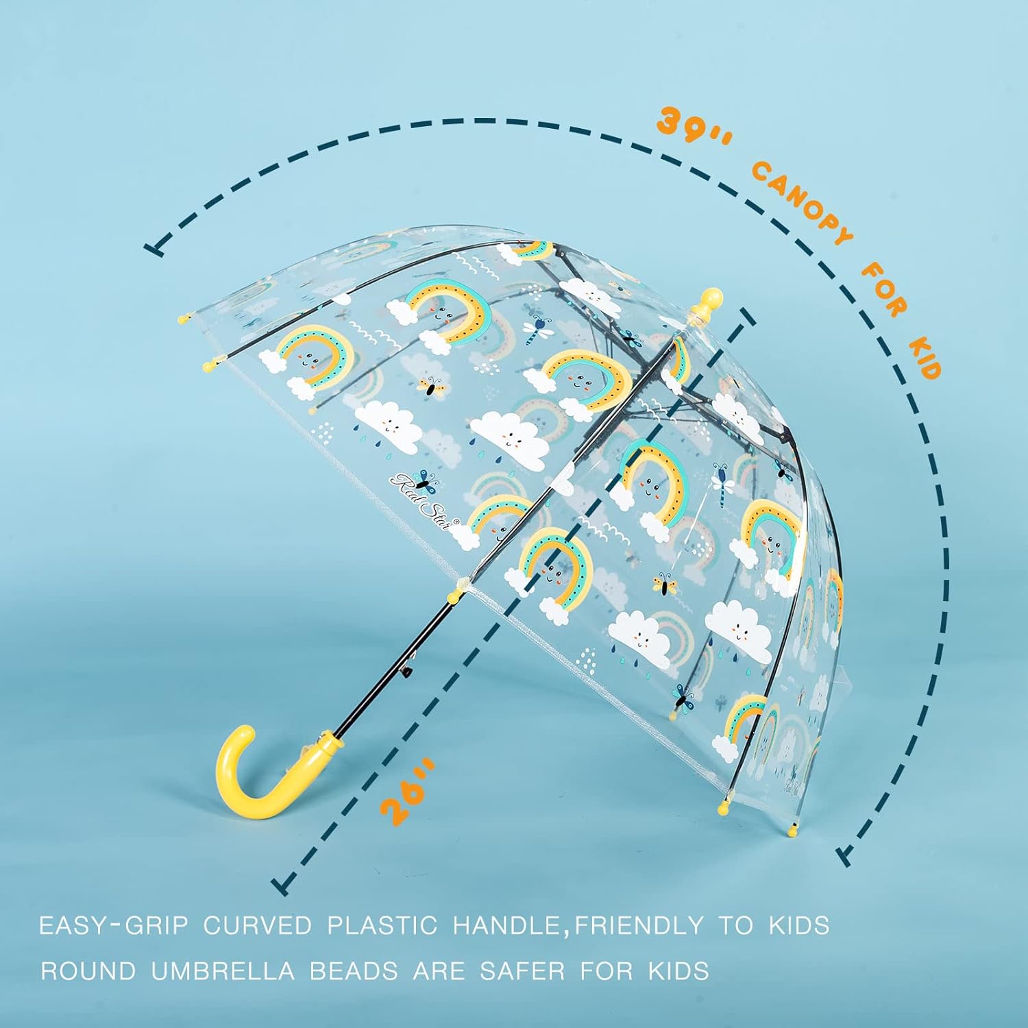 MRTLLOA Kids Bubble Umbrella with Curved Handle 1