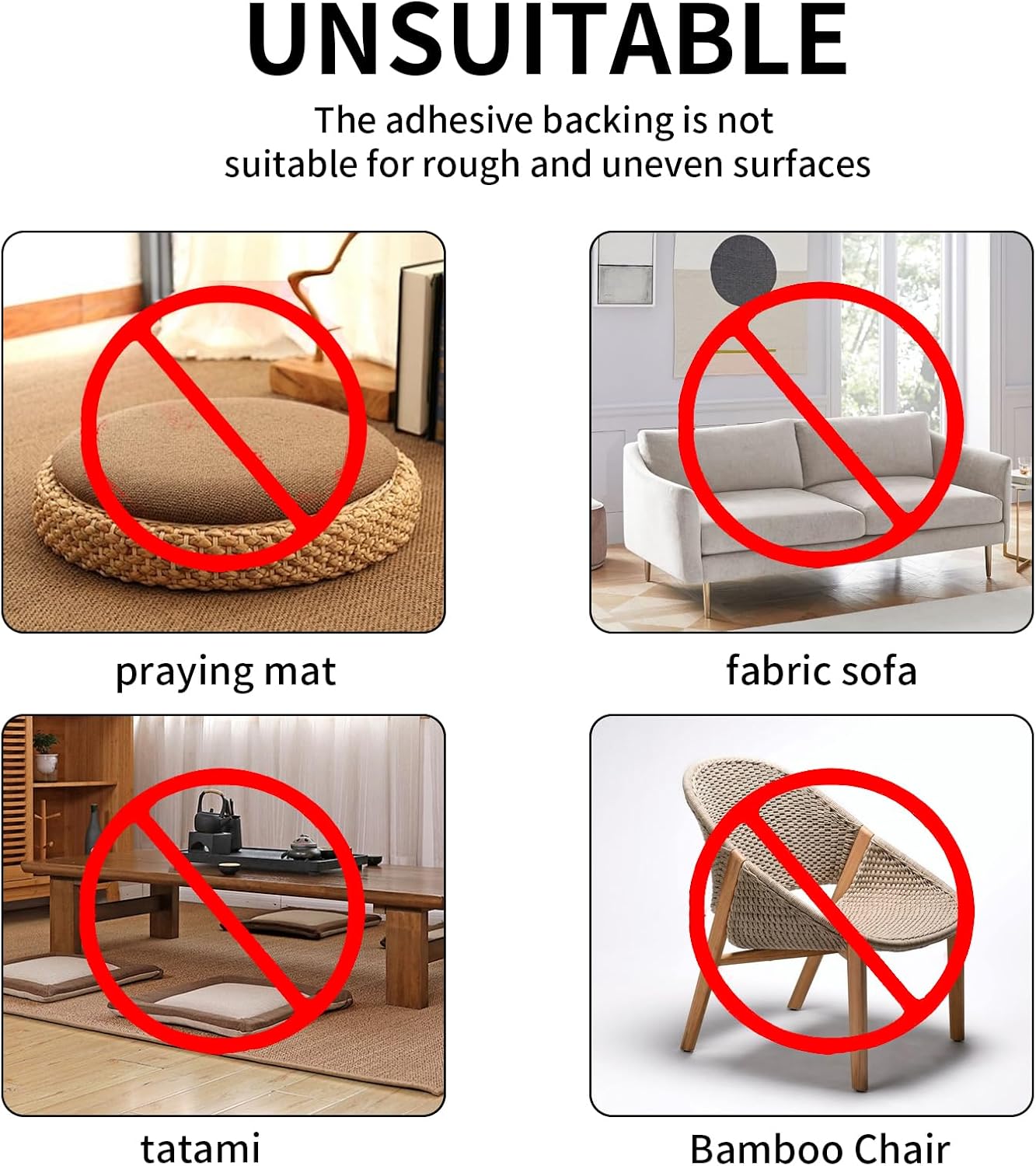 Non Slip Couch Cushion Grips with Hook and Loop Tape