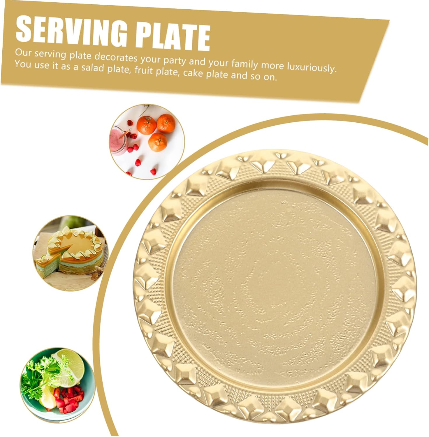 GRIRIW Decorative Food Plate Multi Function Serving Tray