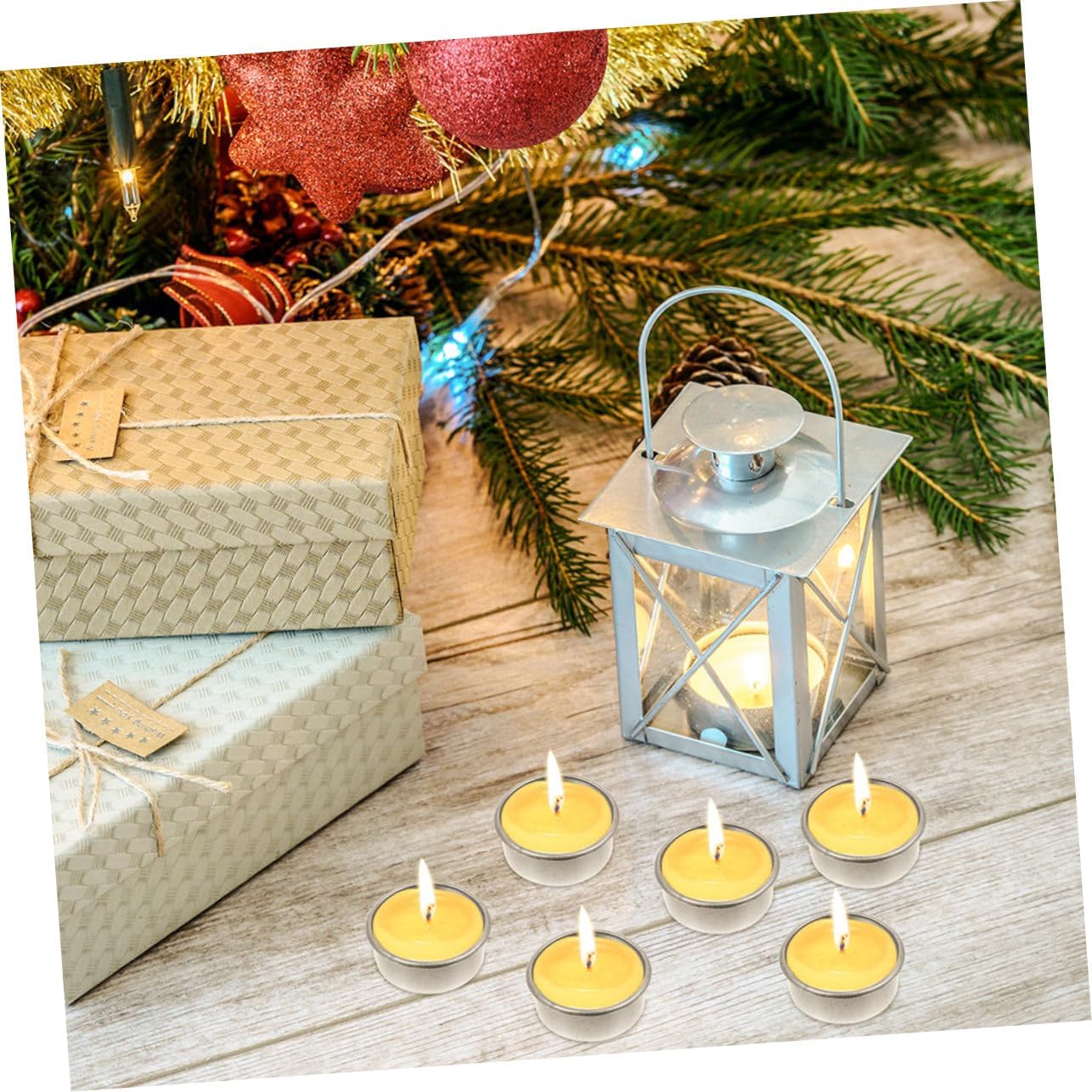 BUGUUYO 24pcs Silver Rimmed Iron Candle Holders