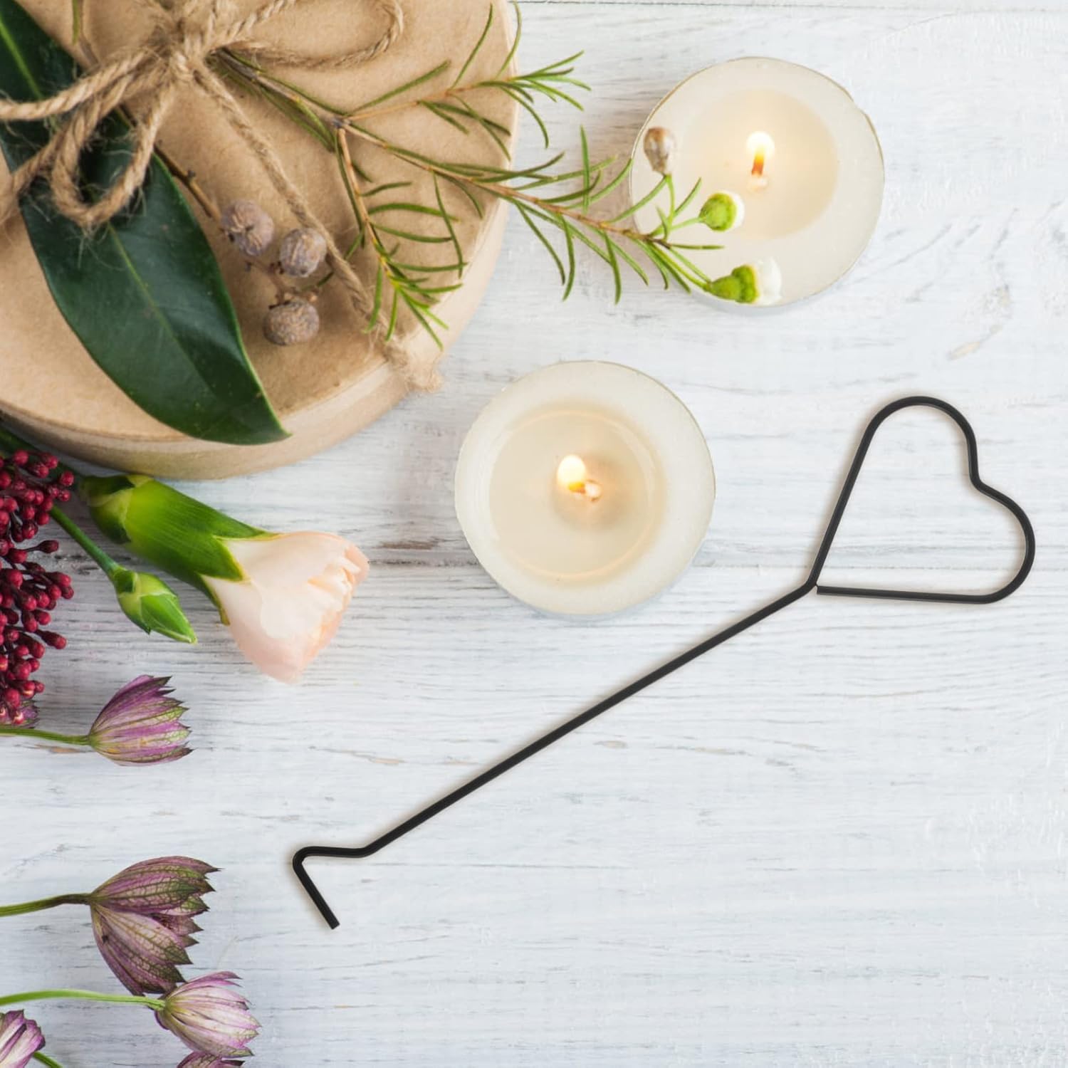 Hemoton 4pcs Heart Candle Wick Dippers