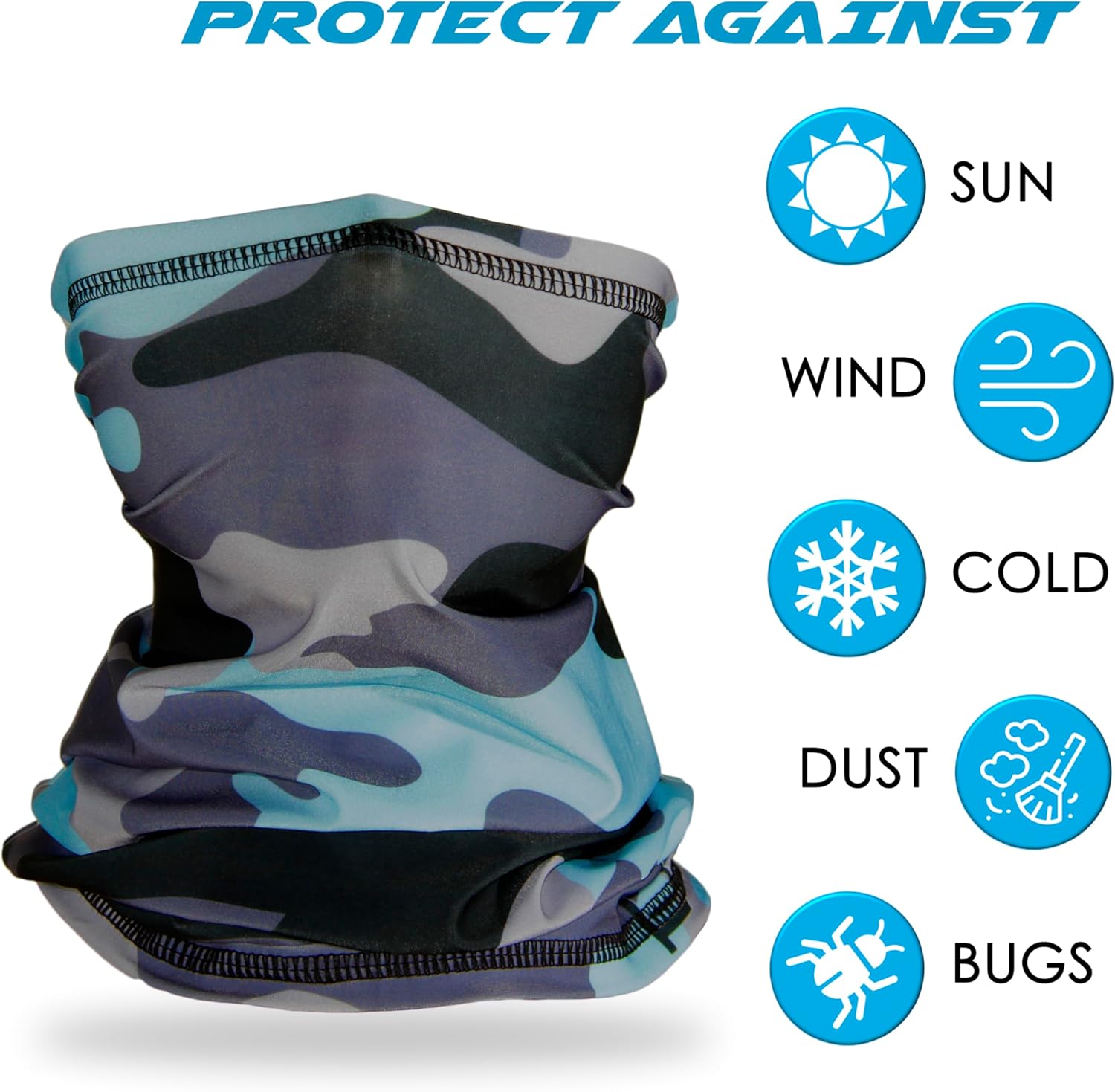 TuXCen Kids Camo Gaiter Cooling UV Face Mask