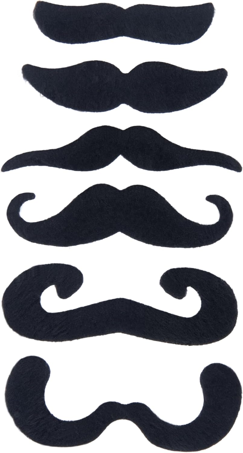Cosela Self-Adhesive Black Fake Mustache Halloween Costume