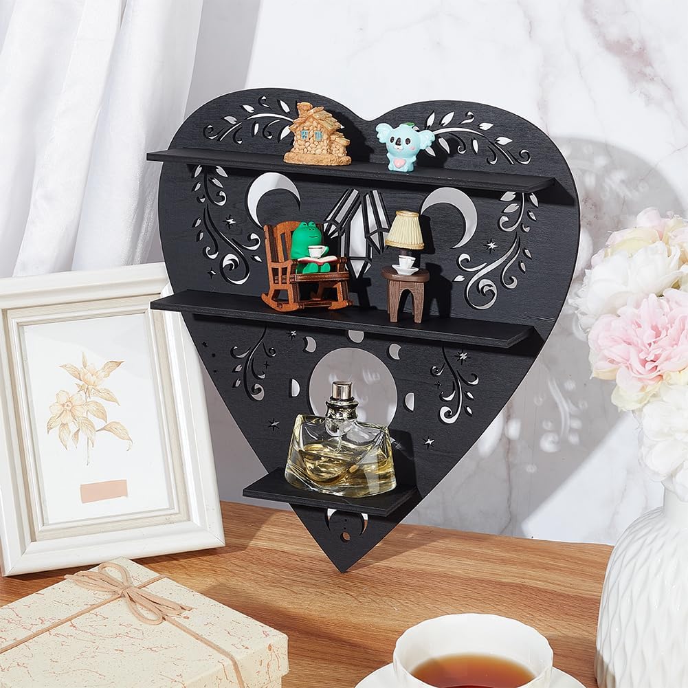 INFUNLY Heart Shape Crystal Display Shelf