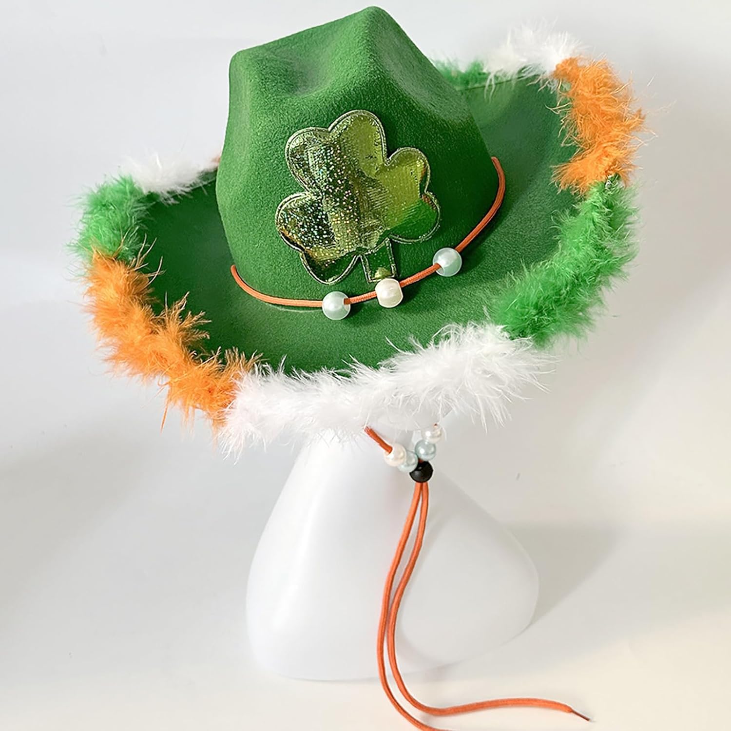 St Patricks Day Cowboy Hat Green Wide Brimmed 1