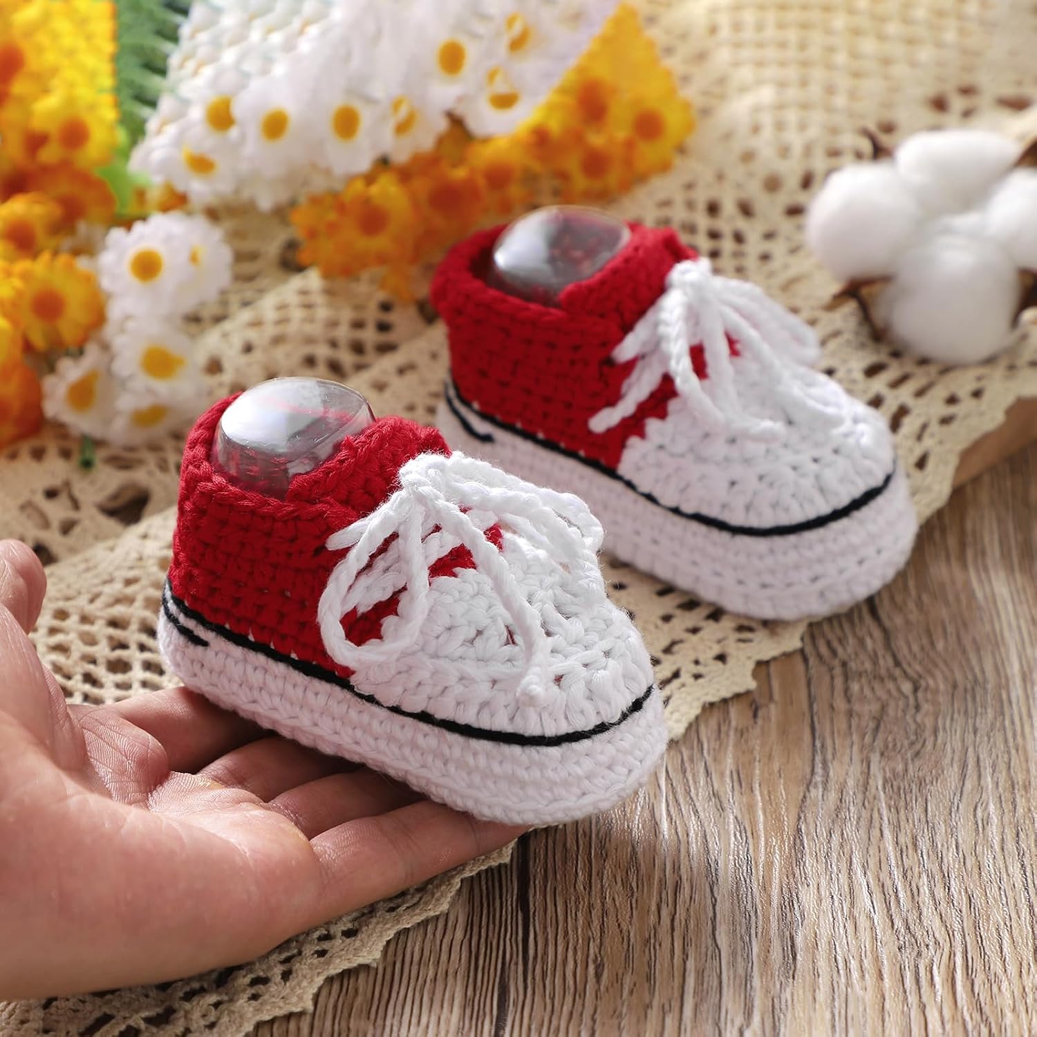 Mimixiong Baby Booties Soft Crochet Shoes for Newborns