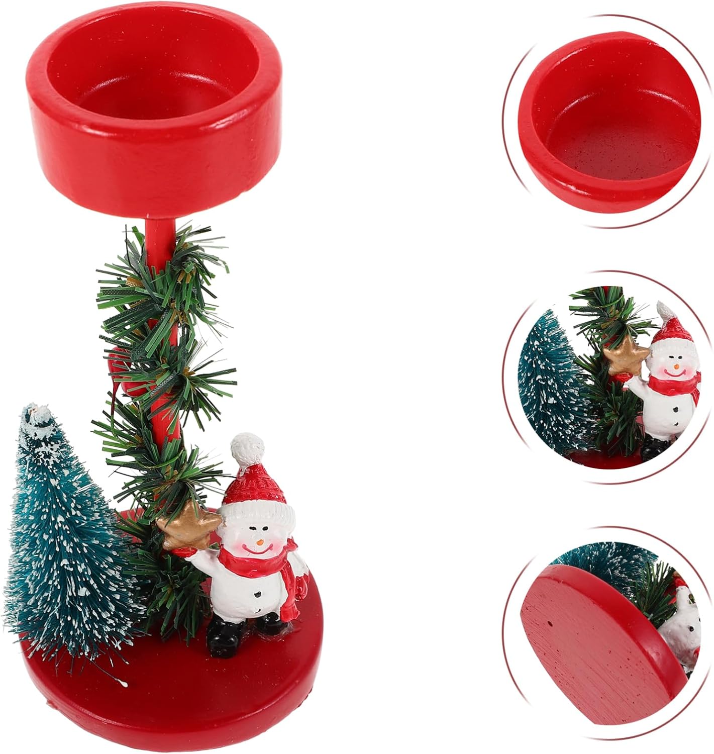 Exquisite Resin Snowman Candle Holder Winter Wedding Decor 1