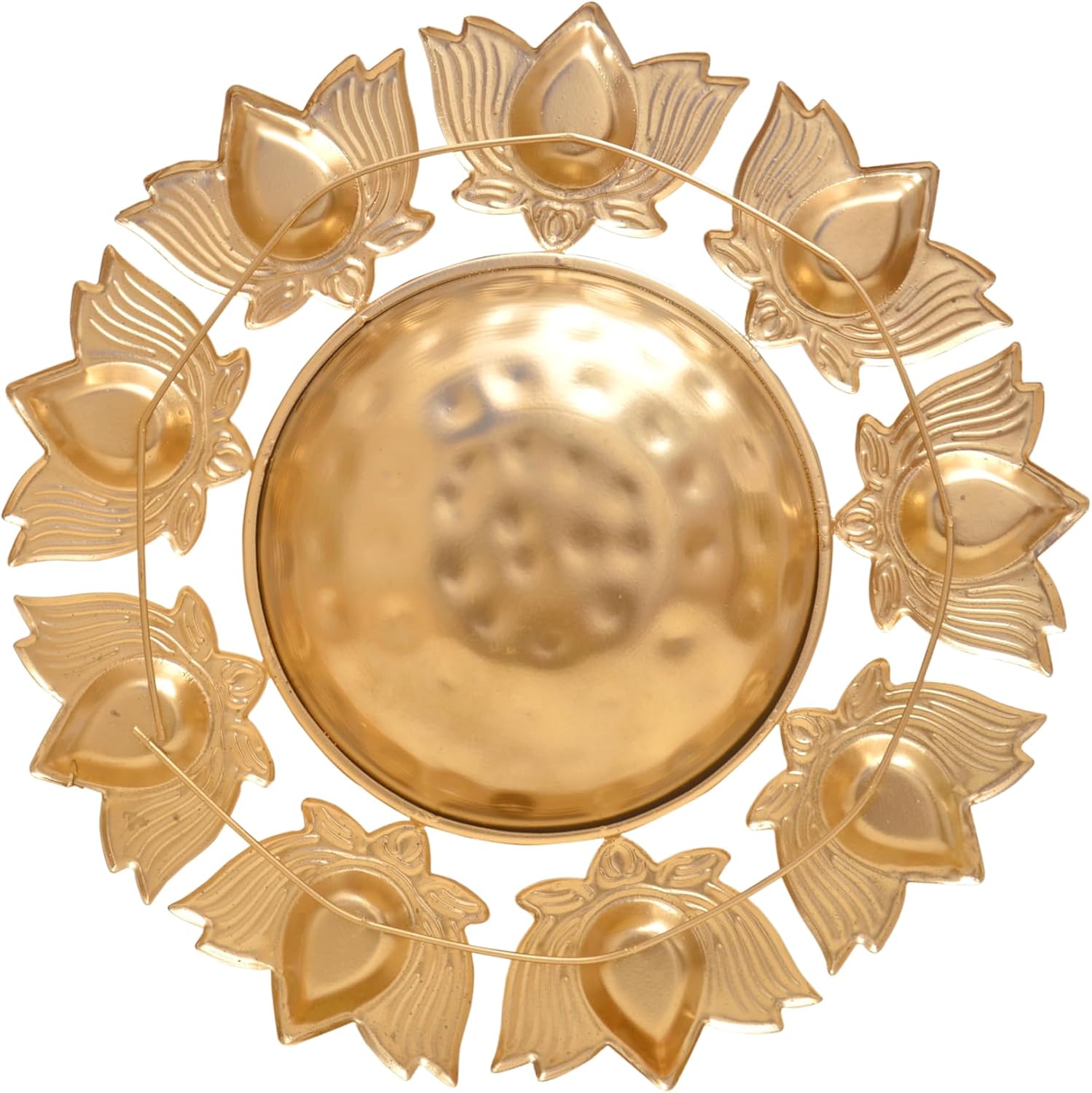 Handcrafted Brass Lotus Diya Urli 12 Inch Decorative Bowl