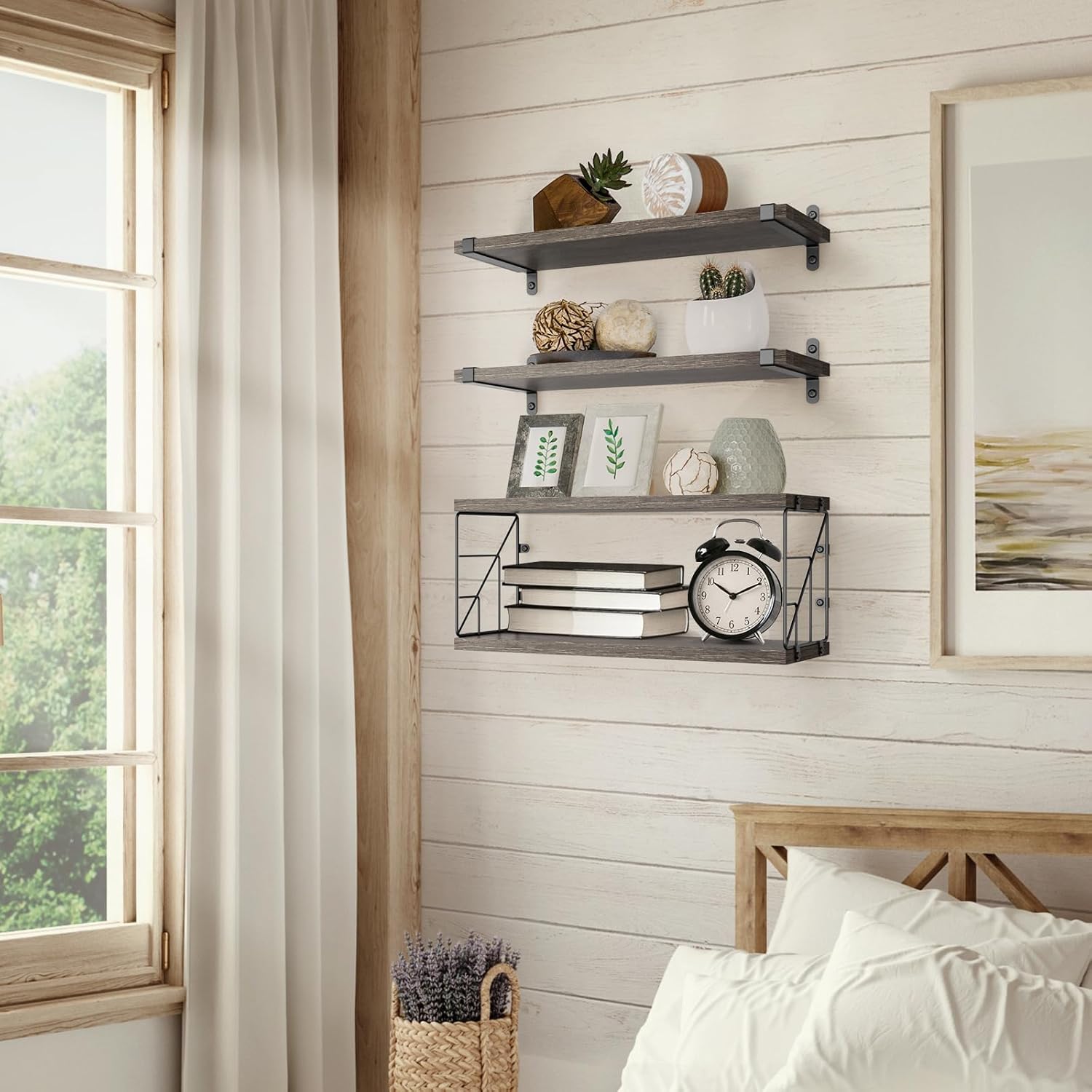 B4Life Floating Shelves Bathroom Rustic Storage