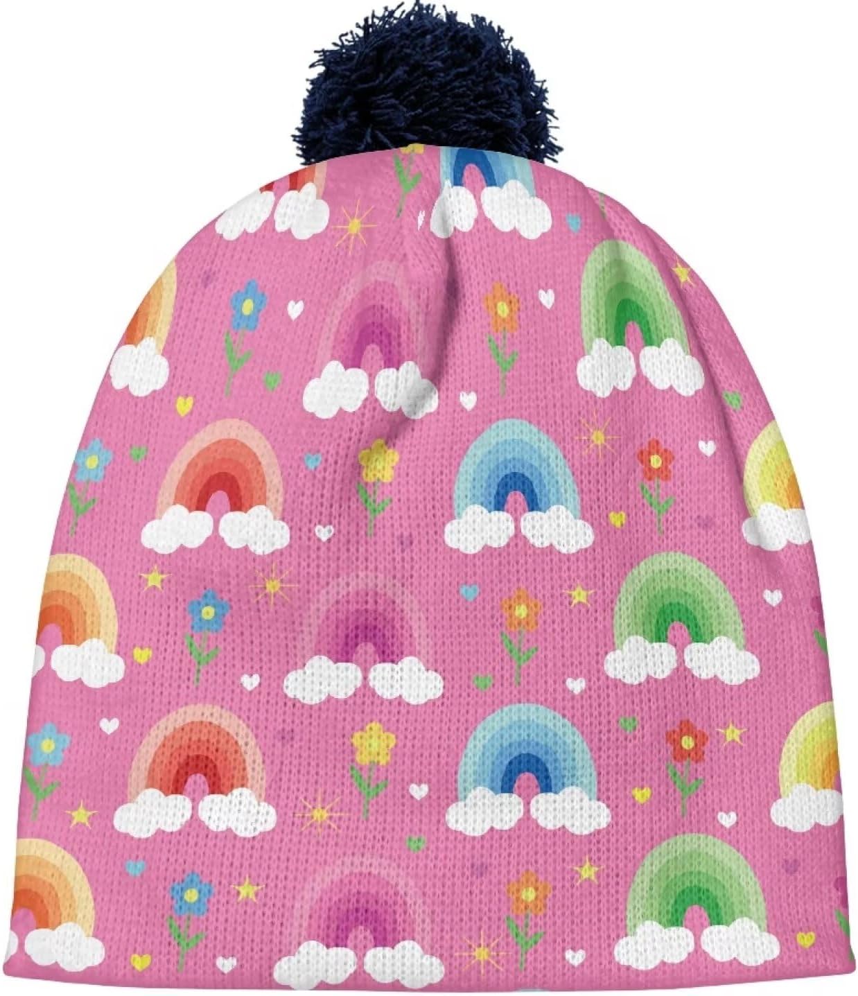 Pwnixequ Kids Pompom Beanie Hat for Winter