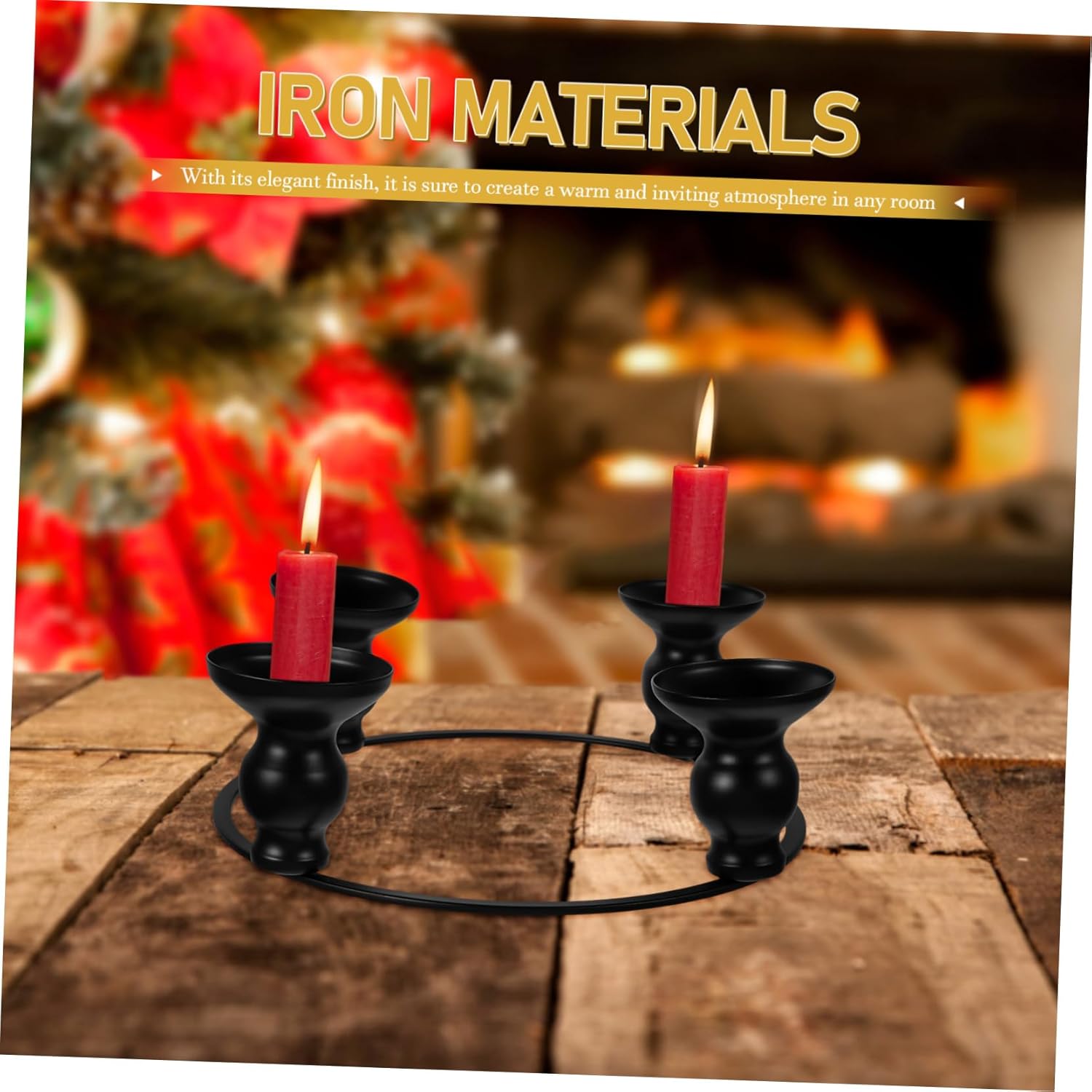 MAGICLULU Iron Christmas Candle Holder Ring 1