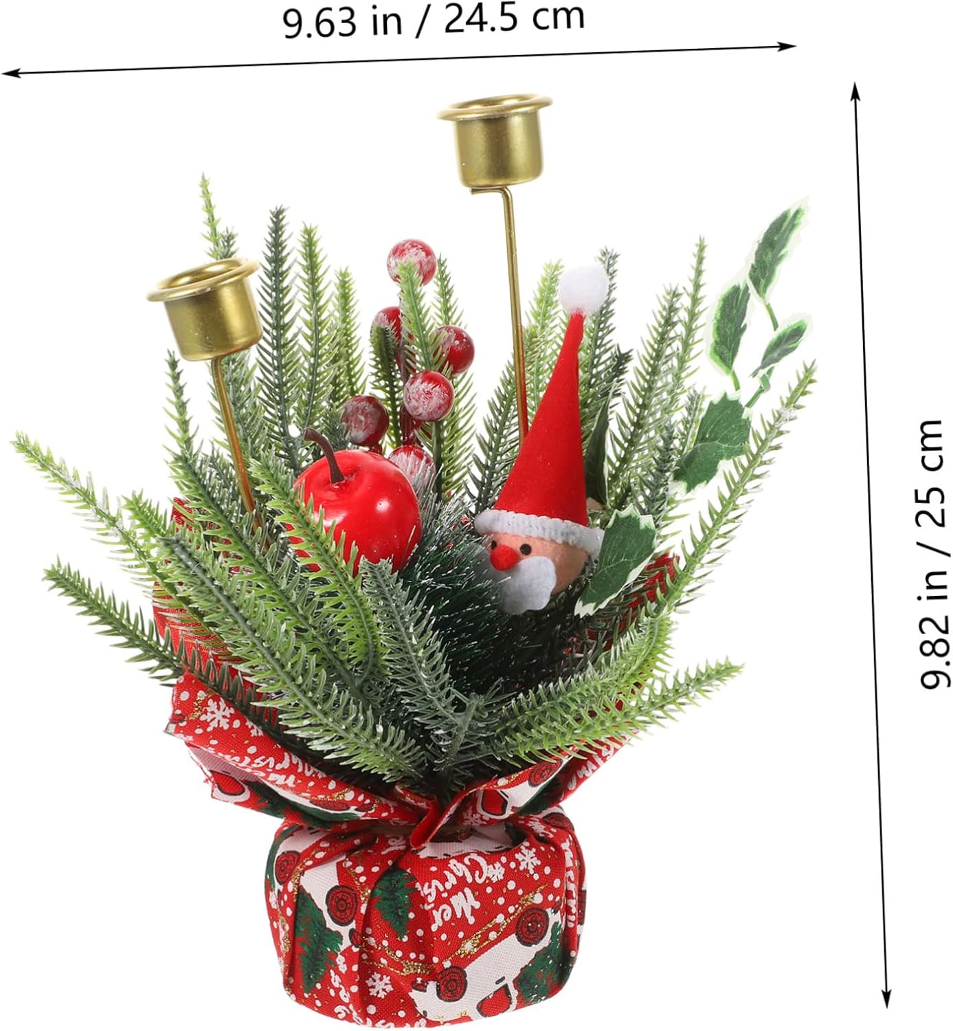 BUGUUYO Christmas Candle Holder with Realistic Fruit Bouquet