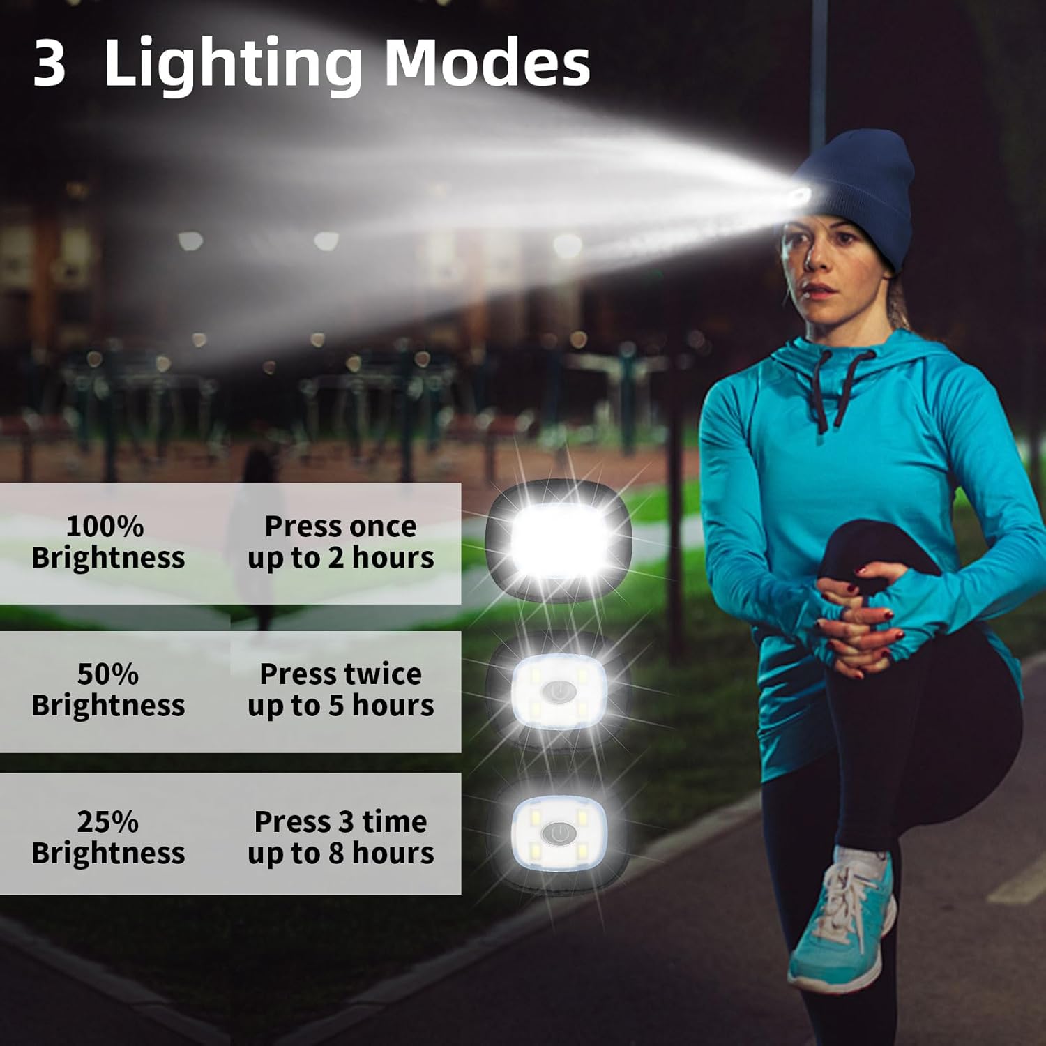 Biuonk Unisex LED Beanie with Light