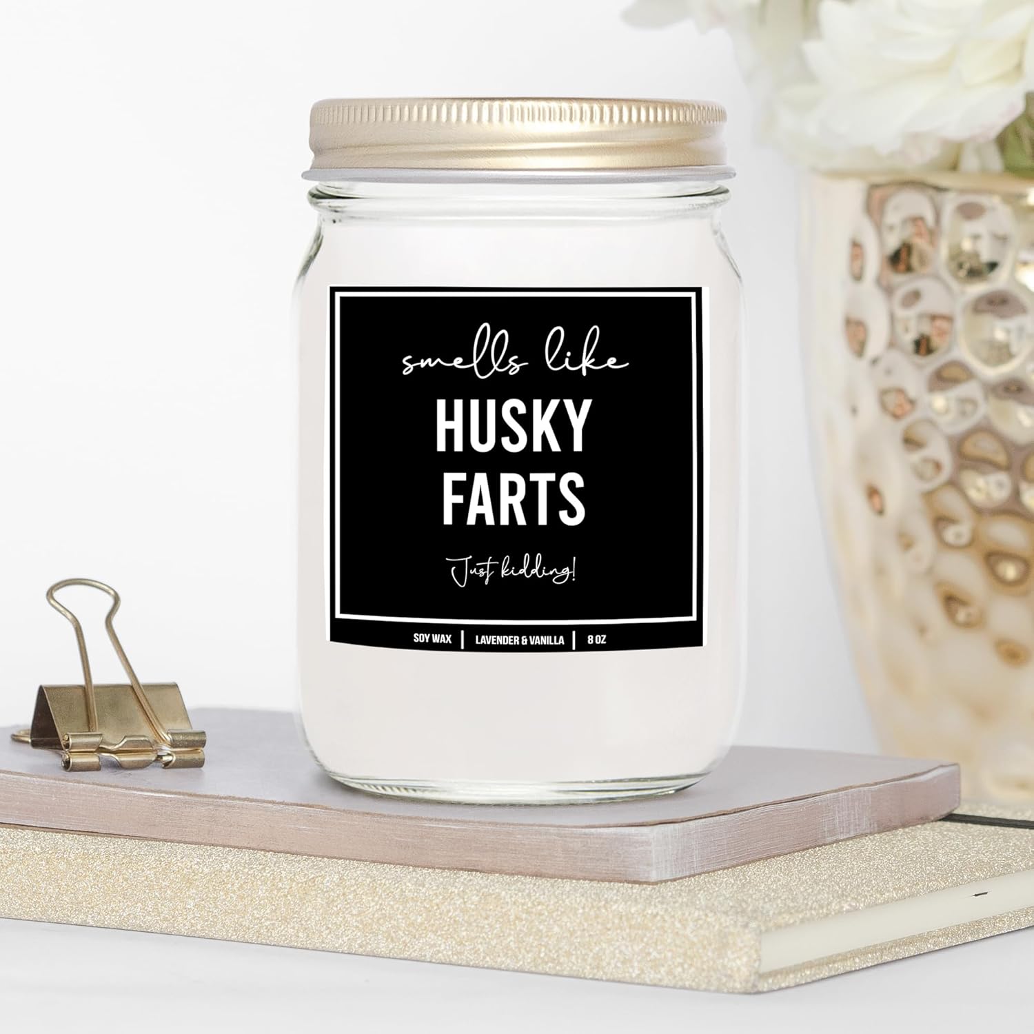 You Nique Designs Lavender Vanilla Husky Candle 8oz 1