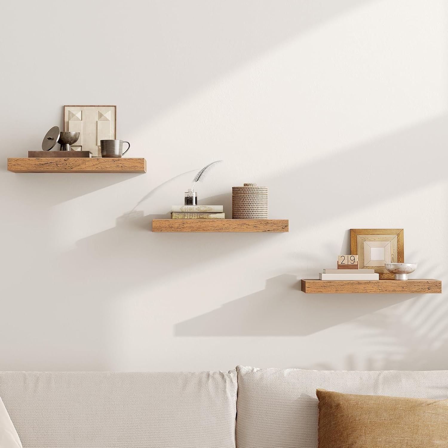 RALGEND Floating Shelves Set of 3 with Invisible Brackets