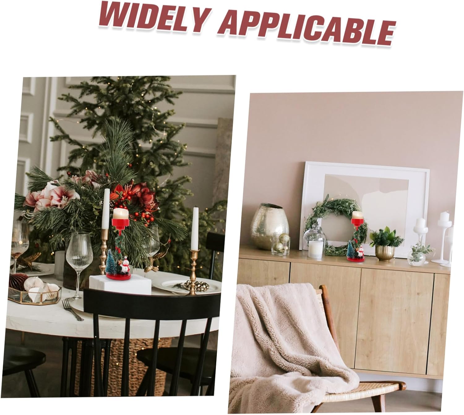 Christmas Candle Stand with Snowman Decor