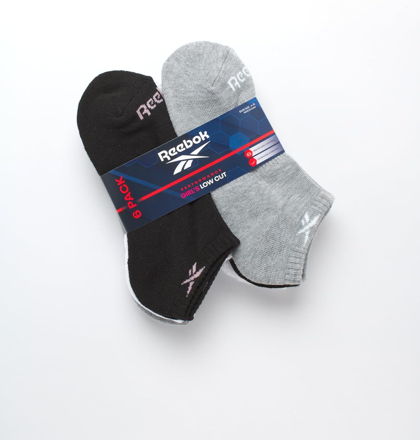 Reebok Girls Low Cut Socks 6 Pack 1