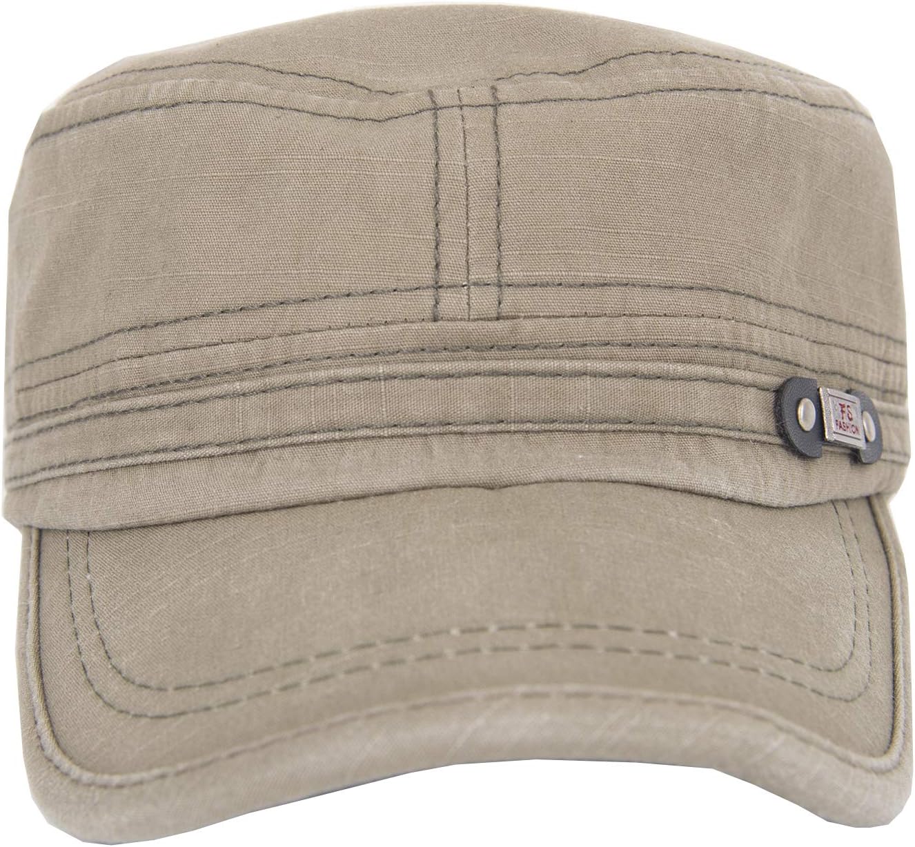 ChezAbbey Organic Cotton Flat Top Cadet Cap for Men Women