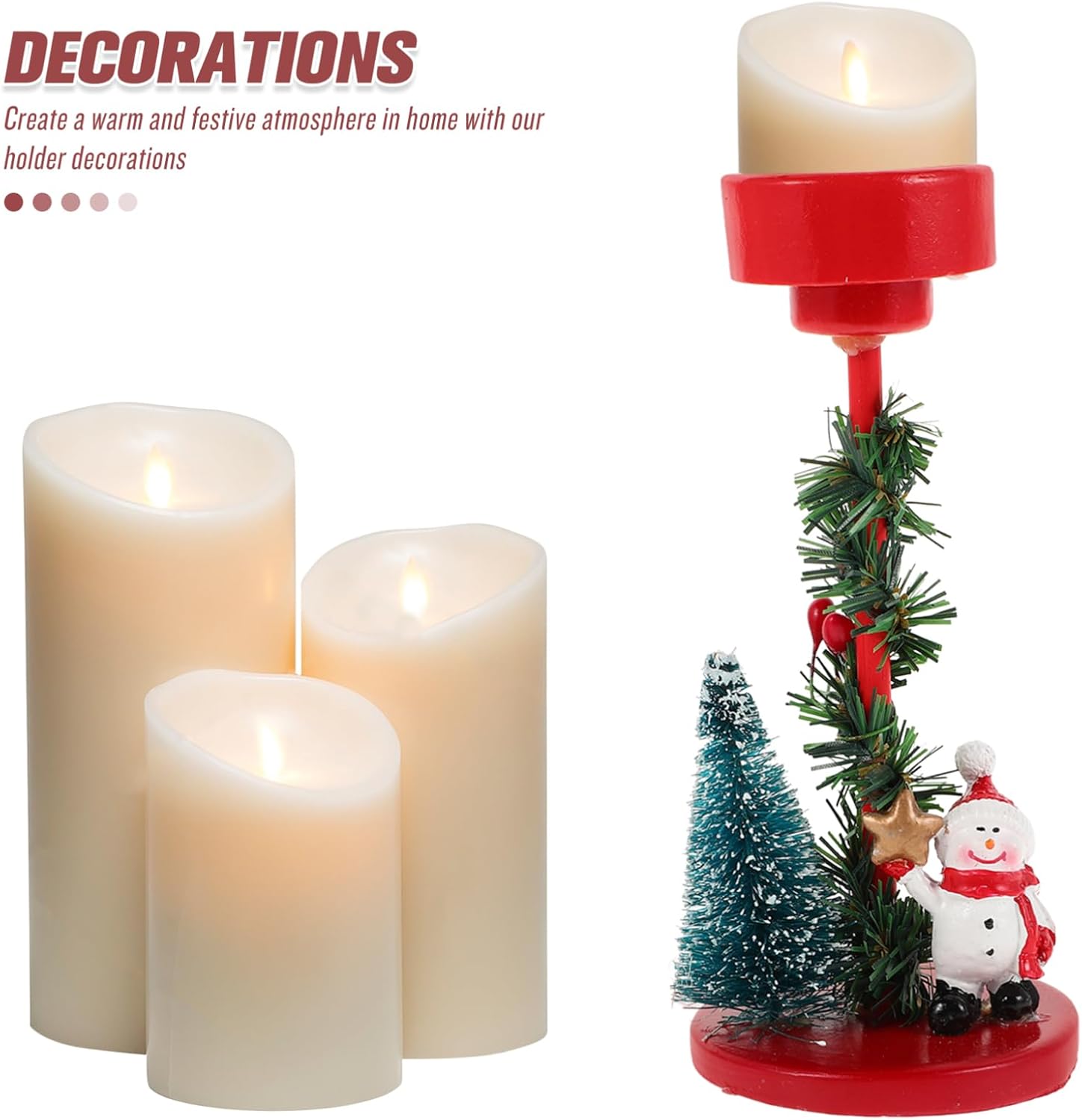 Exquisite Resin Snowman Candle Holder Winter Wedding Decor 1