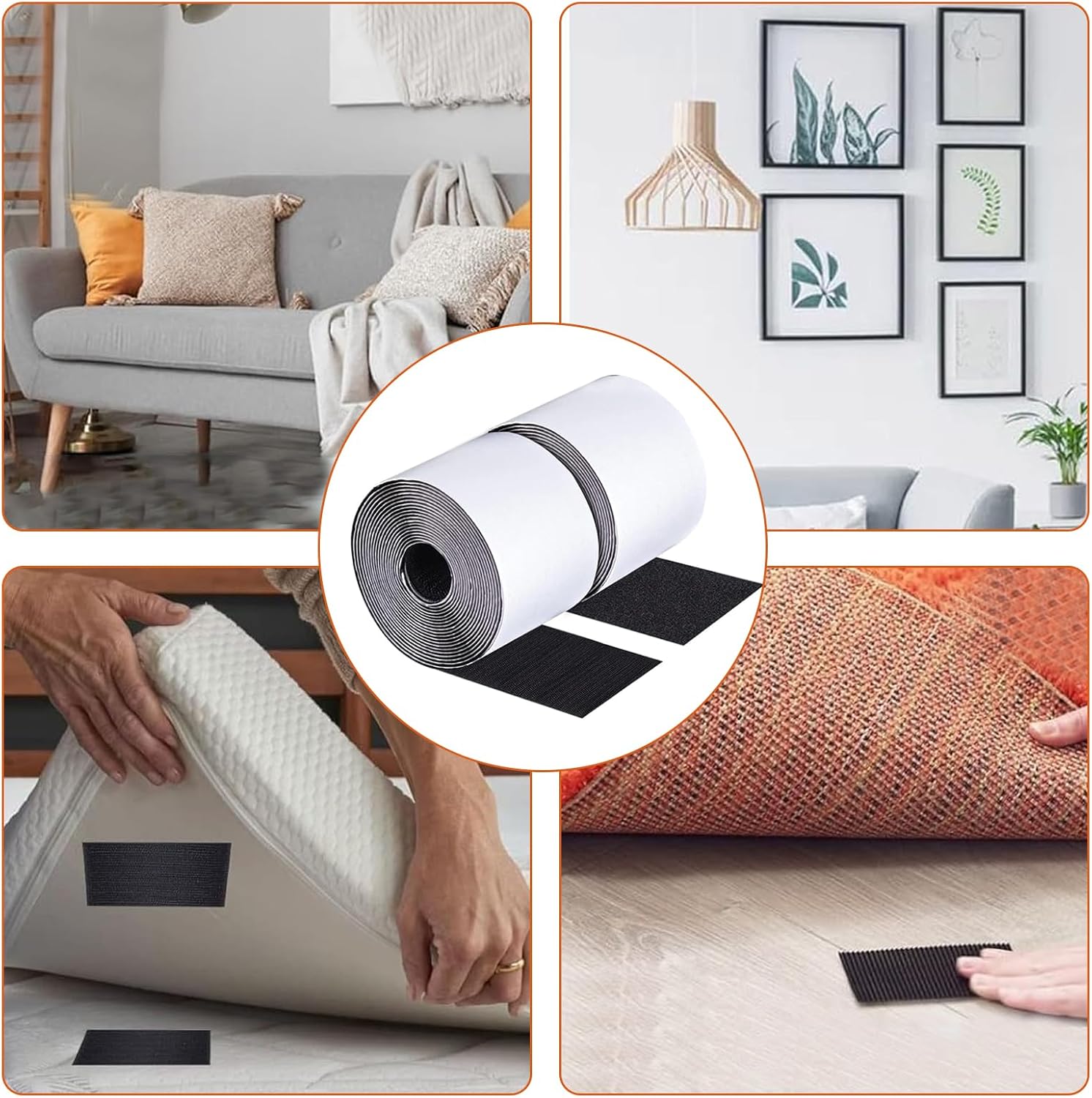 Non Slip Couch Cushion Grips with Hook and Loop Tape