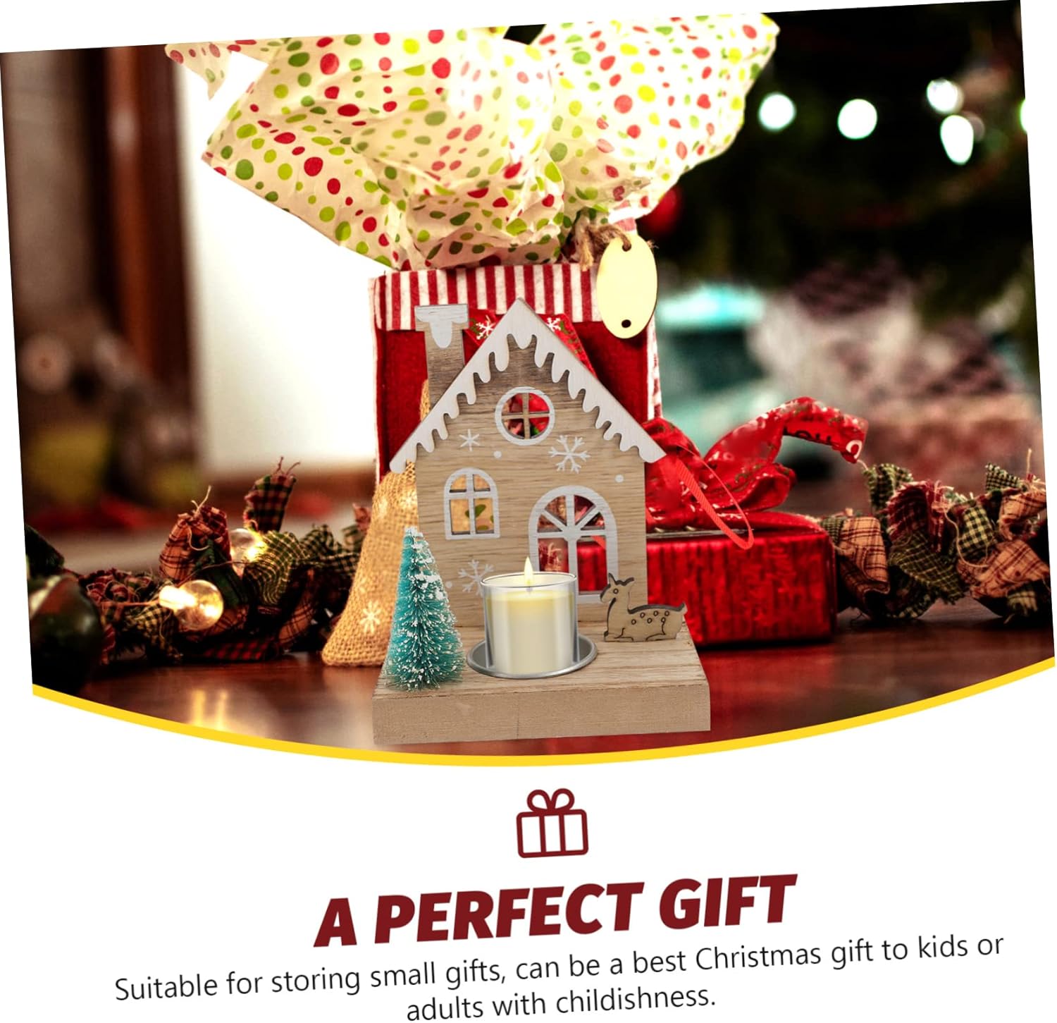 Cabilock Christmas Reindeer Candle Holder for Centerpiece 1